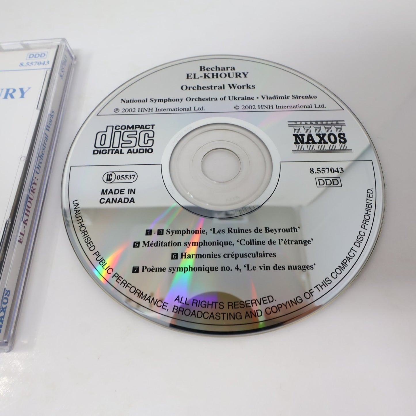 Bechara El-Khoury CD Orchestral Works Ruins Of Beirut/Hill Of Strangeness Naxos