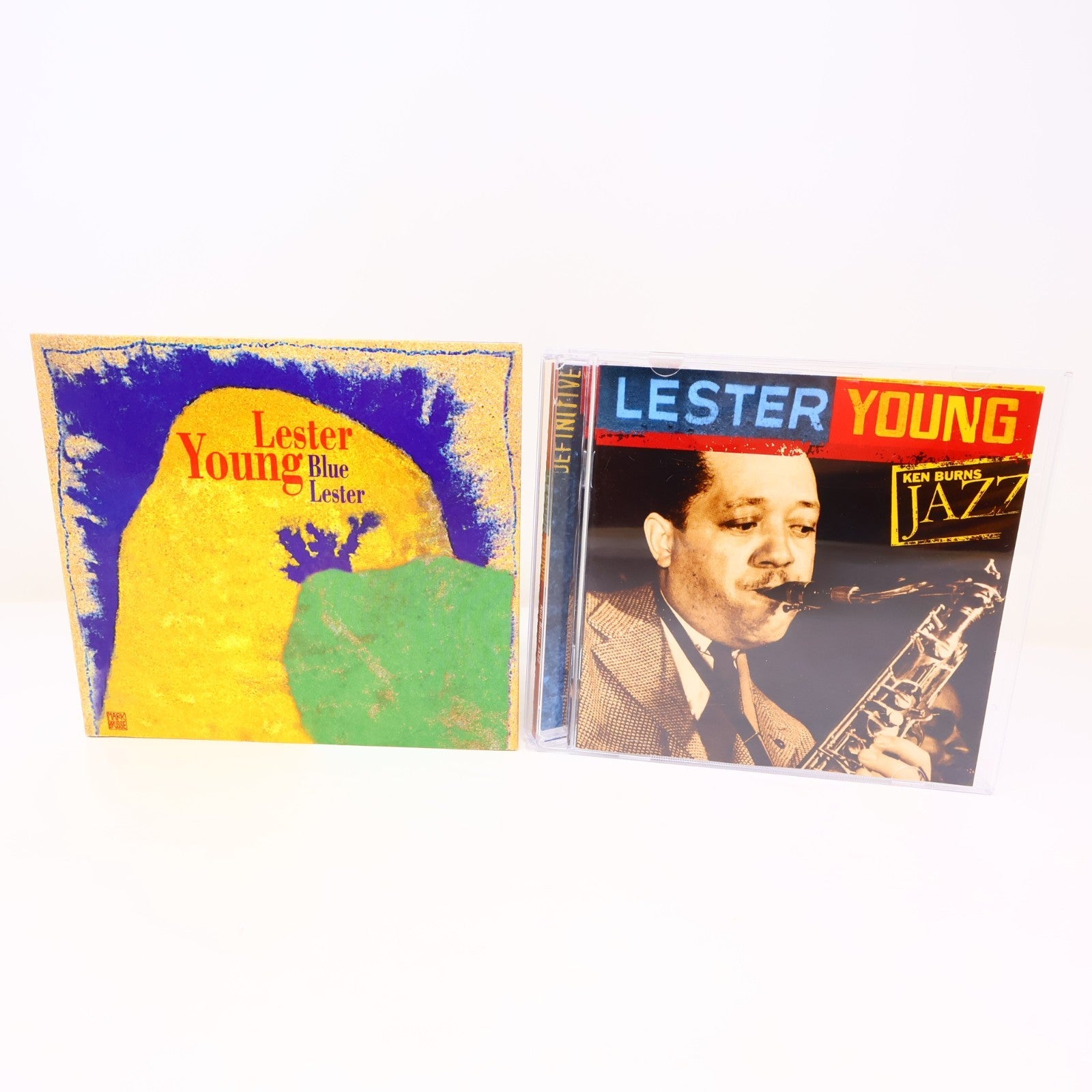 Lester Young 2 CDs Lot Blue Lester/Ken Burns Jazz Swing 2000 Dreyfus Jazz/Verve