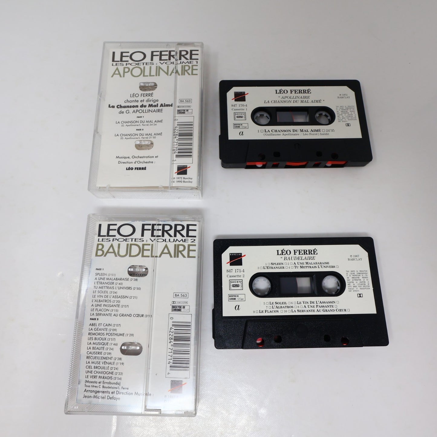 Léo Ferré Les Poètes Boîtier Cassette Apollinaire/Baudelaire/Verlaine Rimbaud