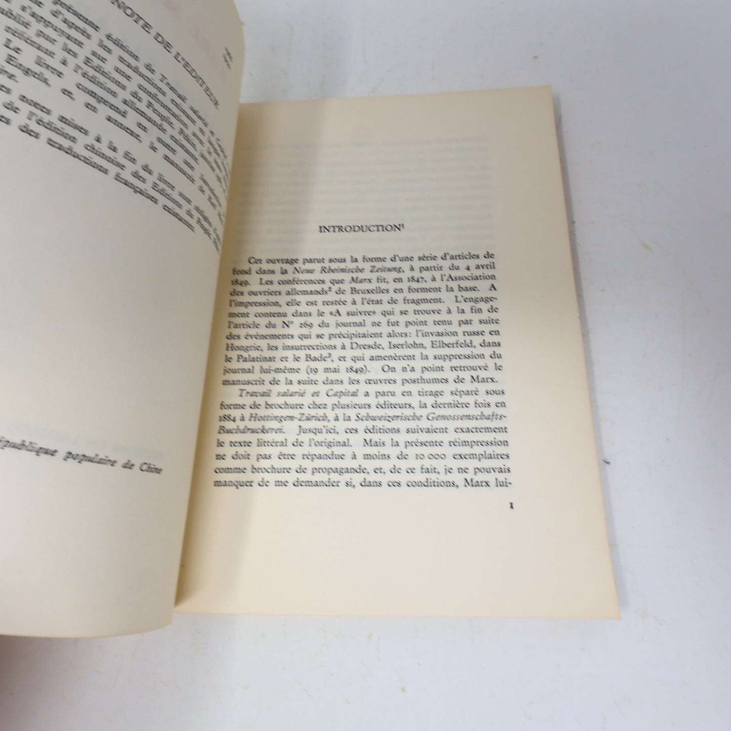 Karl Marx Lot 2 Livres Salaire Prix et Profit/Travail Salarié et Capital 1970 PB