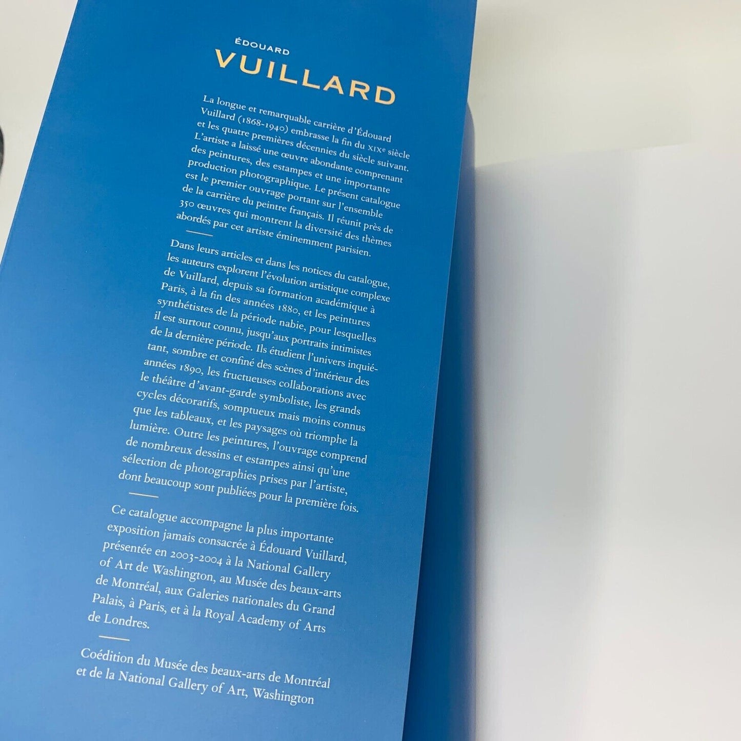 2003 Édouard Vuillard Livre Exposition Musée des Beaux Arts de Montréal Français