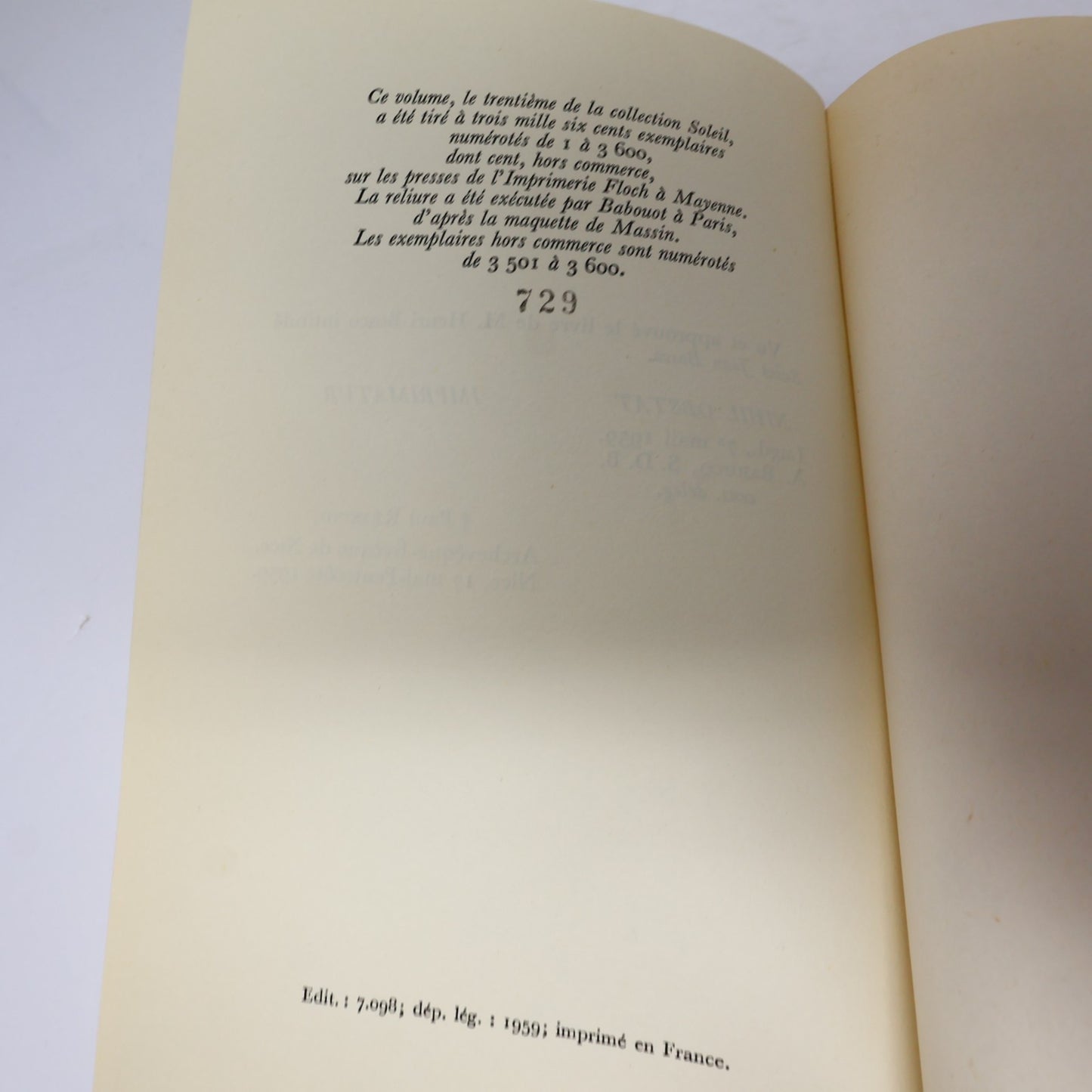 Henri Bosco Saint Jean Bosco Collection Soleil Gallimard 1959 HC French Numéroté