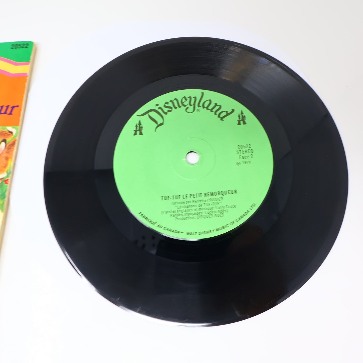 Disney Disneyland Lot 4 Livre Disque 7" Fantasia/Peter/Tuf-Tuf/Blanche Neige 70s