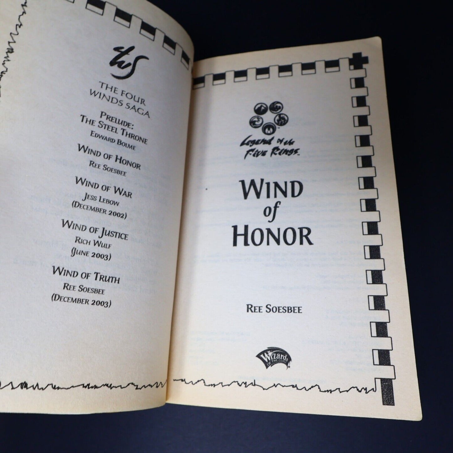 Lot 3 Books The Four Winds Saga #1 3-4 Soesbee/Wulf Legend of the Five Rings WOC