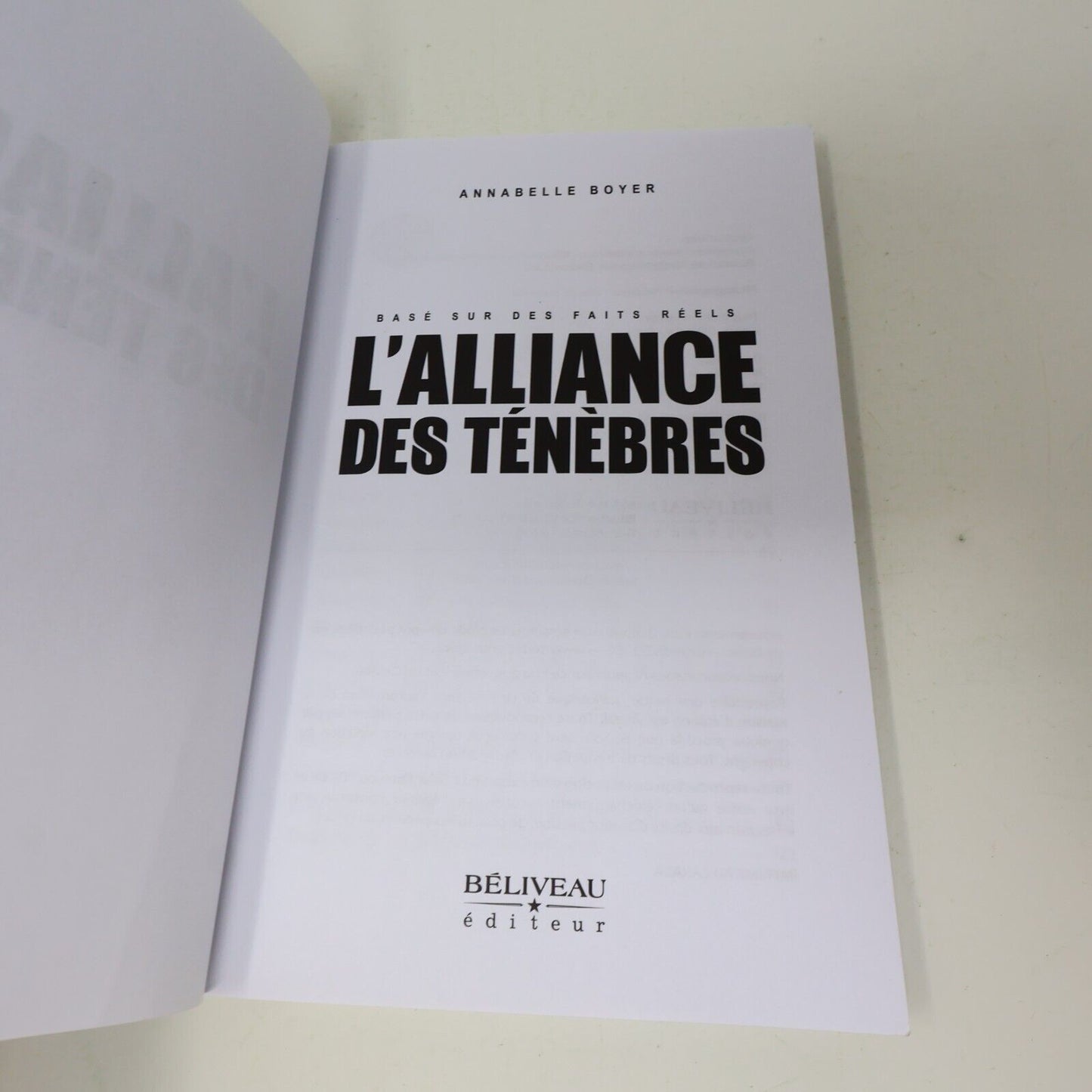2018 L'Alliance des Ténèbres Annabelle Boyer Béliveau Français Paperback Fantasy