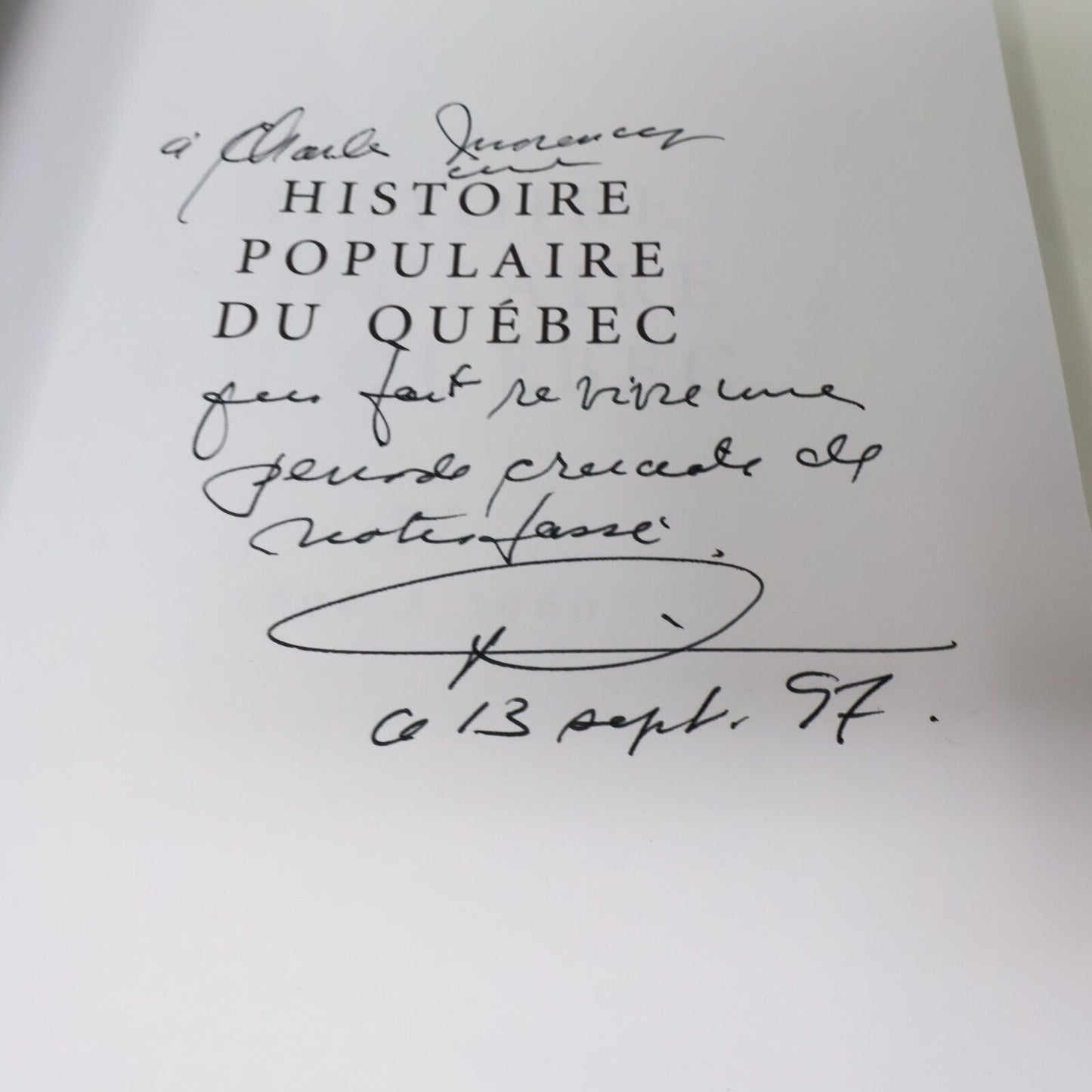 1995 Histoire Populaire du Québec #4 1896 à 1960 de Jacques Lacoursière Français