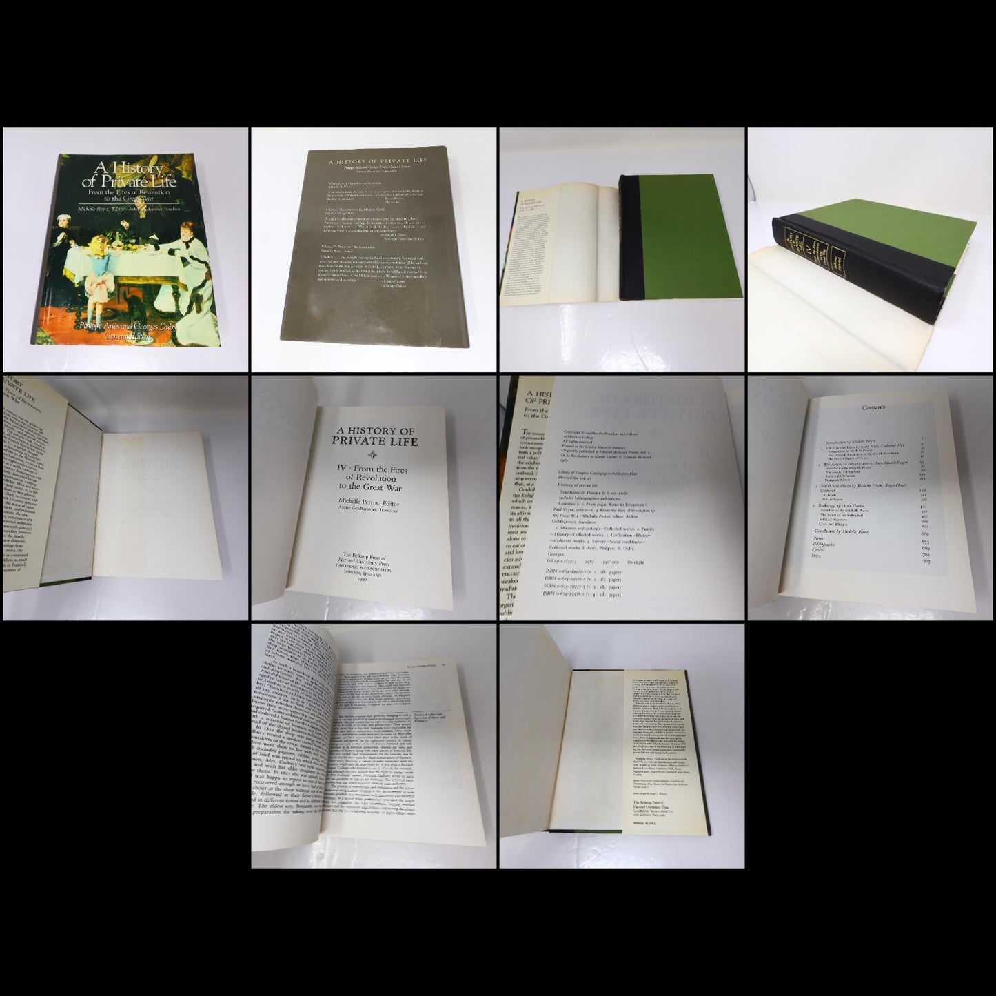 A History of Private Life #1-5 Complete Set 5 Books Lot HC Belknap Harvard