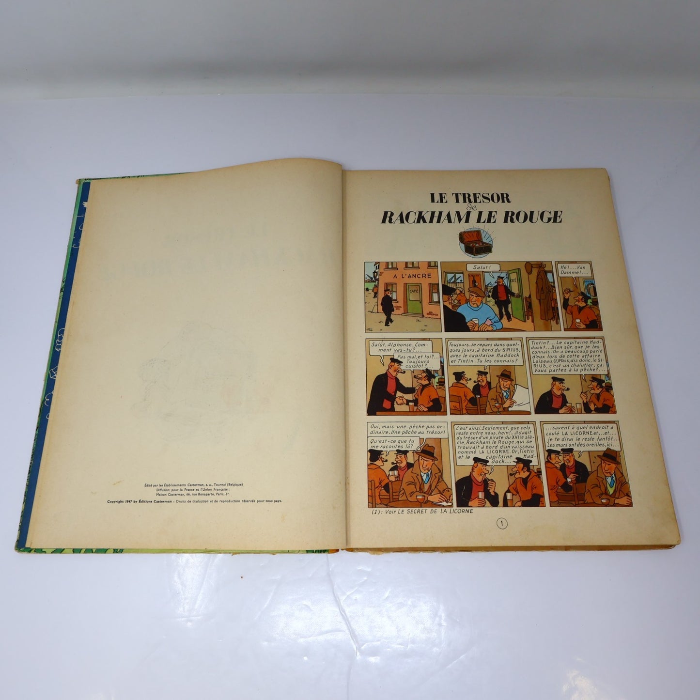 Tintin Le Trésor de Rackham le Rouge Hergé Casterman 1955 B12 Belgique Français