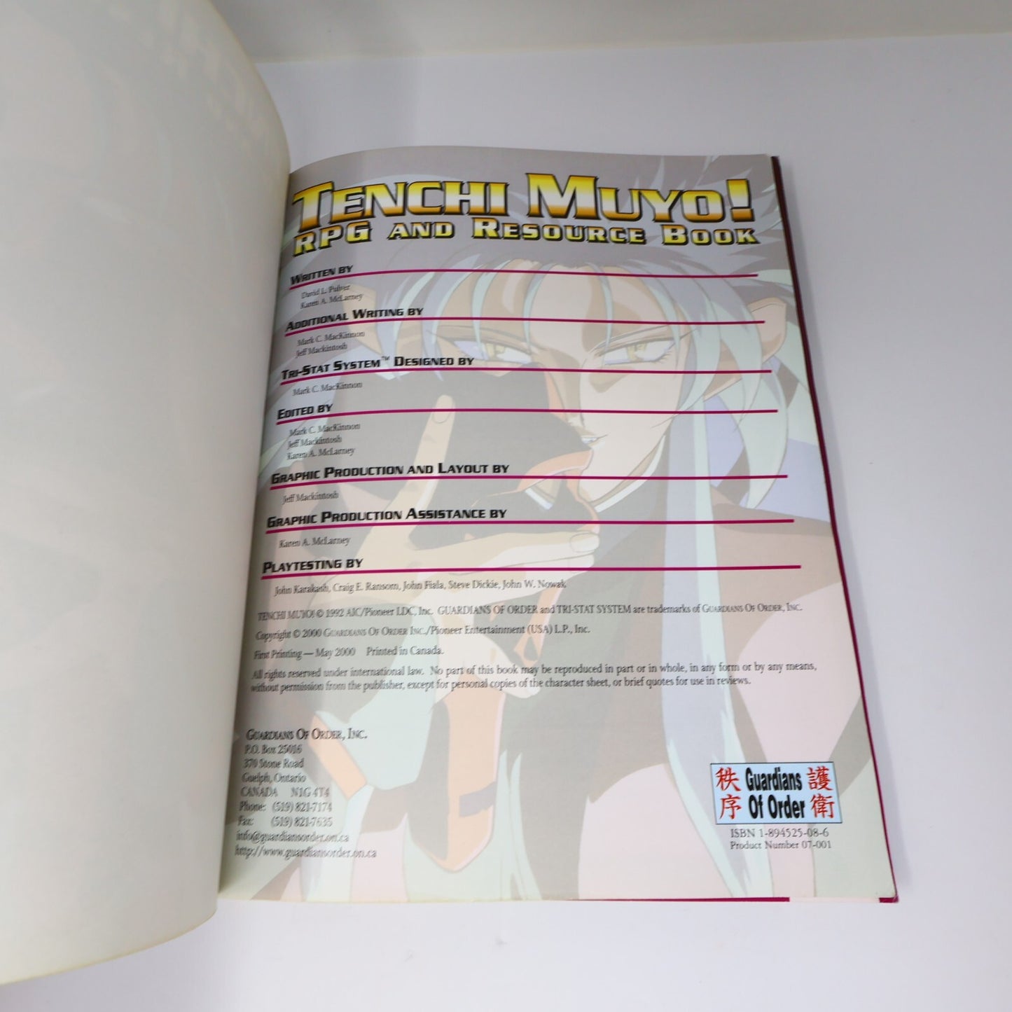 Tenchi Muyo! Role-Playing Game and Resource Book Guardians of Order 2000 Rpg PB