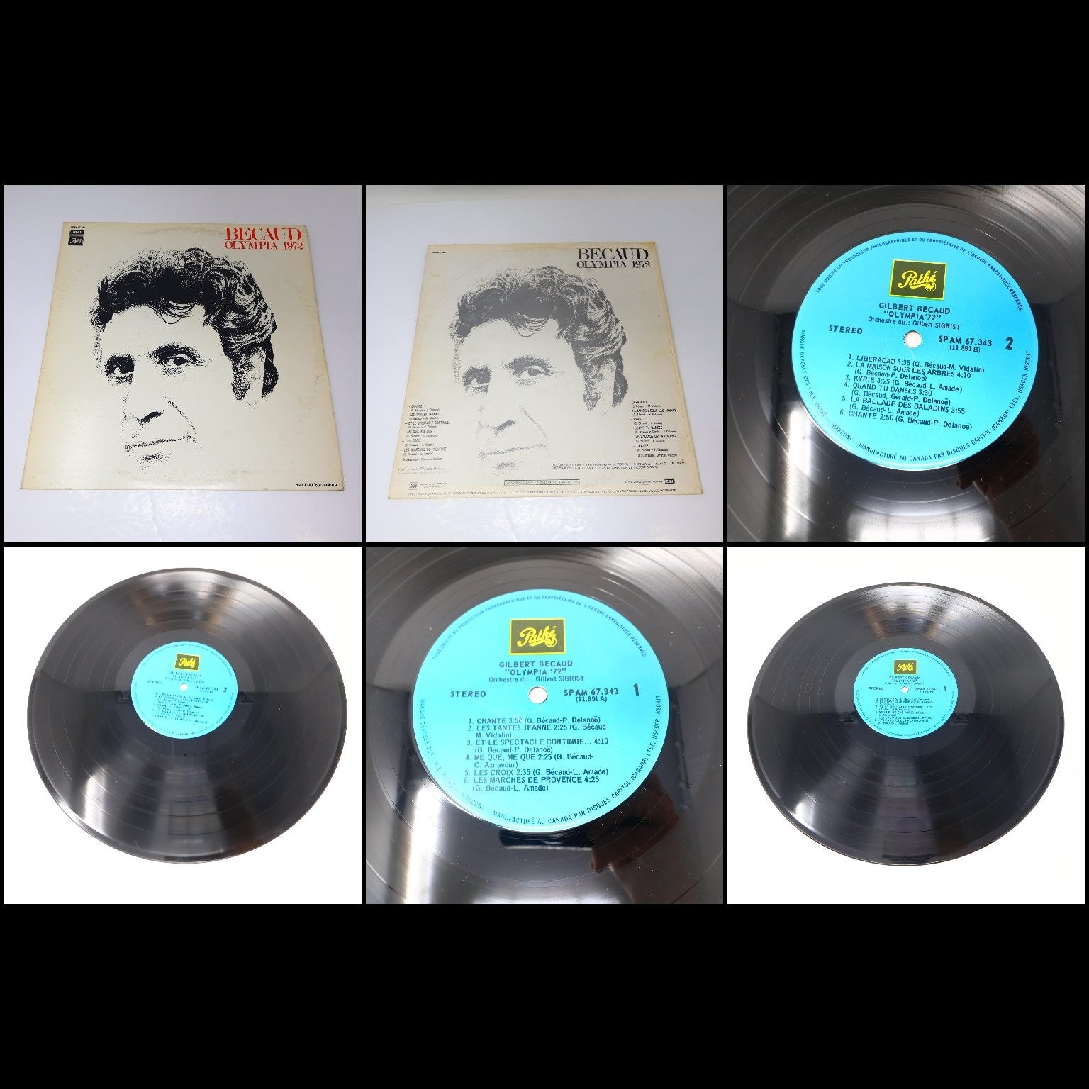 Gilbert Bécaud Lot 13 Disques Record Olympia/Ami/L'Important C'est La Rose 70s