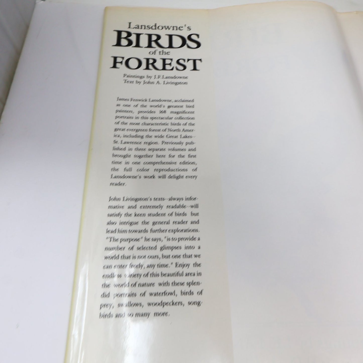 Lansdowne's Birds of the Forest John A. Livingston 1989 Illustrated Arrowood HC