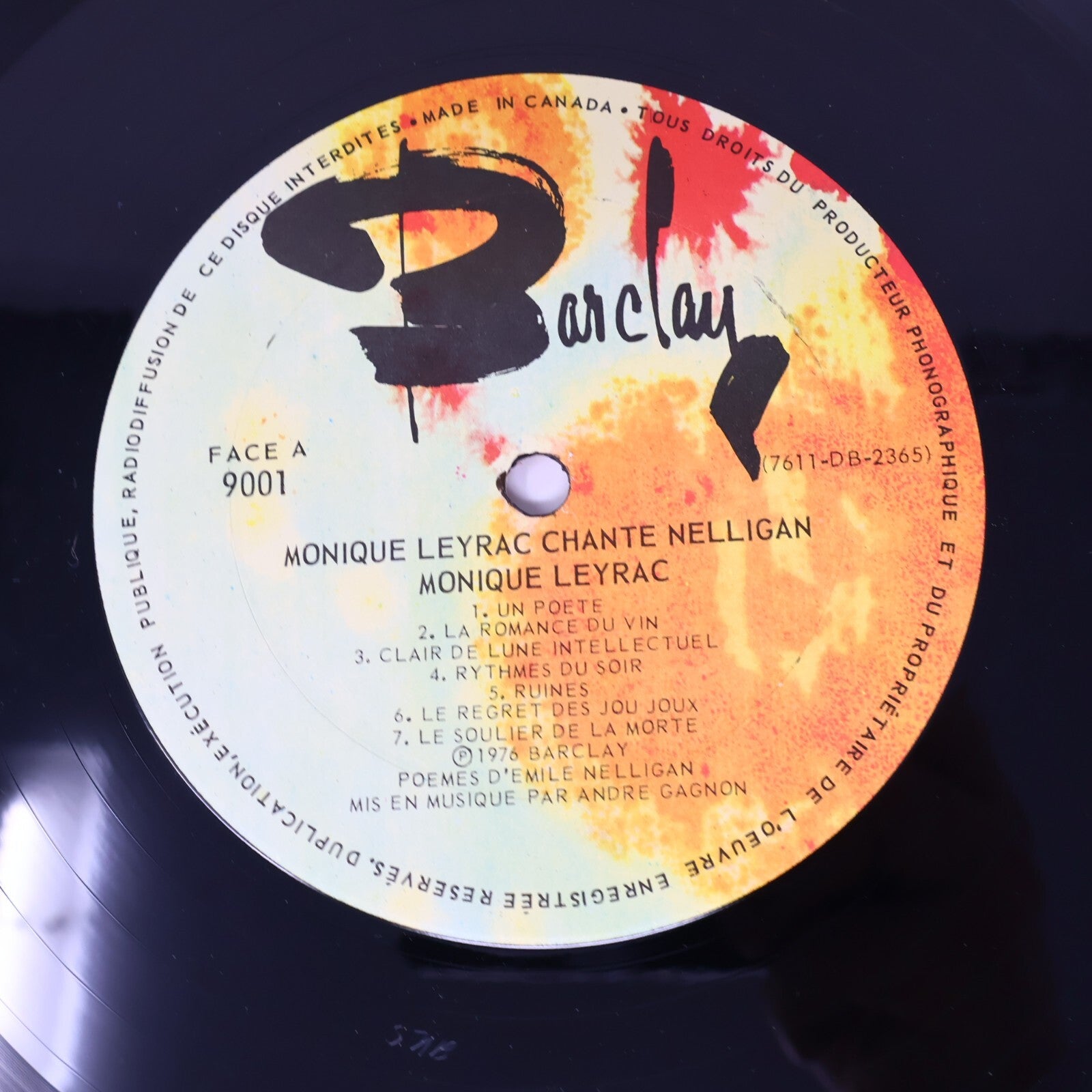 Monique Leyrac Chante Nelligan Disque 2x LP Record Vinyl 1976 Barclay 9001 Folk
