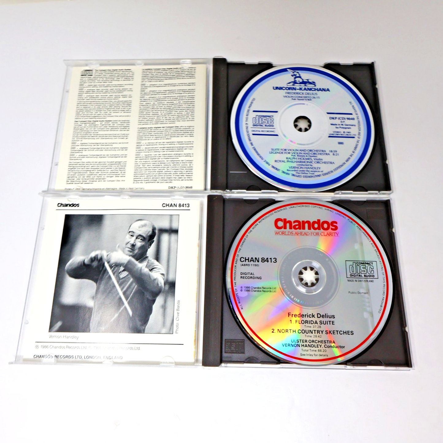 Frederick Delius 2 CD Lot Violin Concerto/Suite/Legende/Florida Suite V. Handley