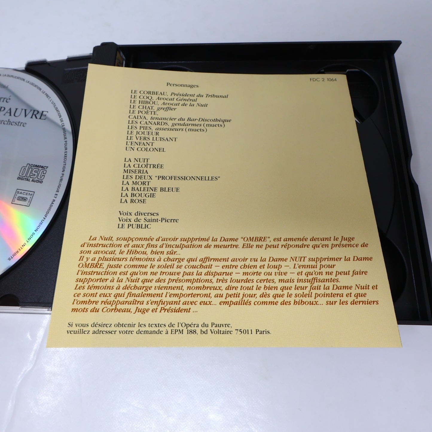 Léo Ferré Lot 4 CD Avec Le Temps/Au Théâtre Des Champs-Élysées/L'Opéra du Pauvre