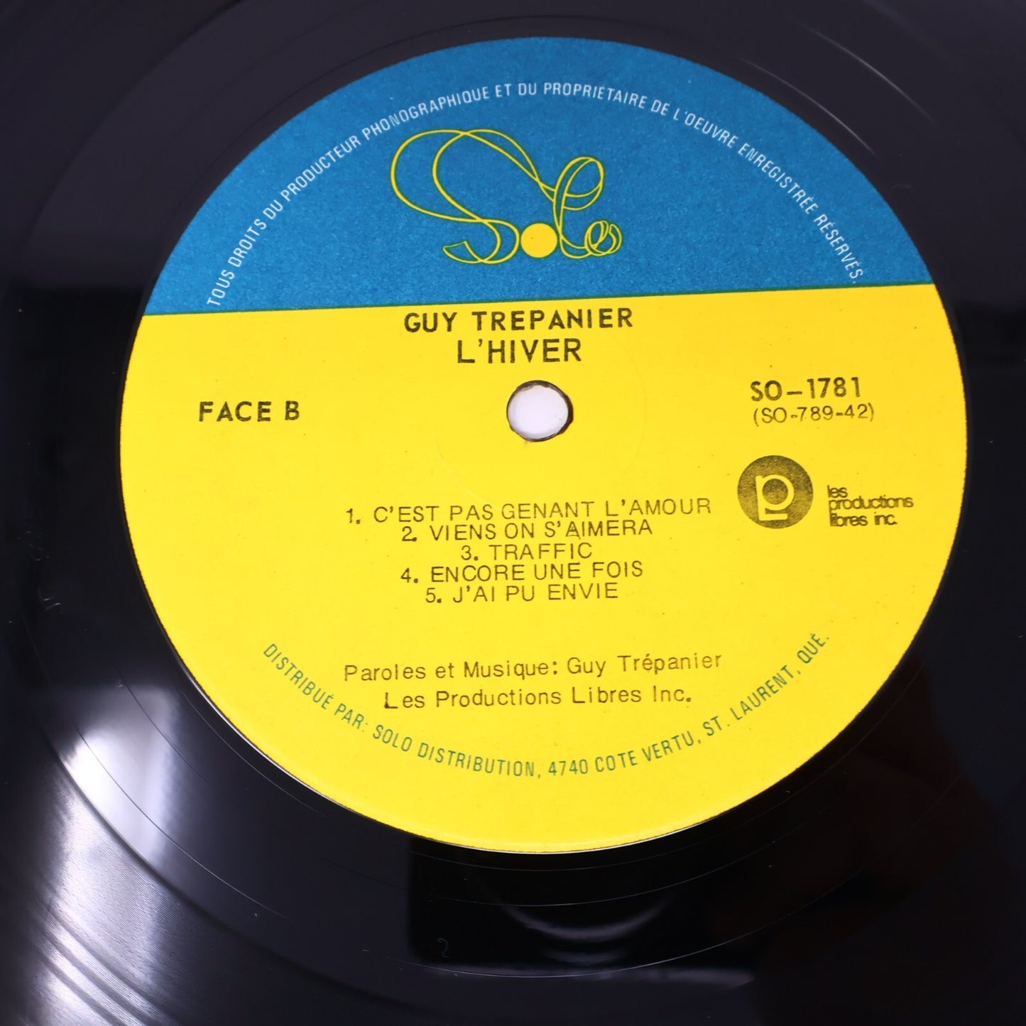 Guy Trépanier Lot 2 Disques LP Fragile L'hiver/Pour Un Gars Heureux Record Vinyl