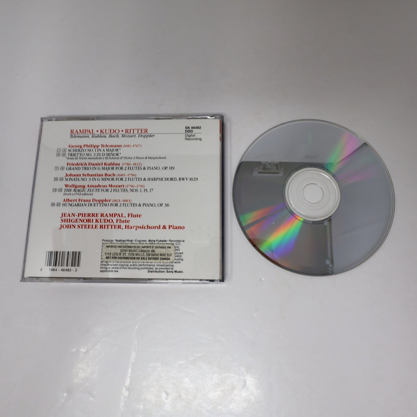 Rampal & Kudo Play Telemann/Kuhlau/Bach/Mozart/Doppler CD Ritter Sony SK 46 482
