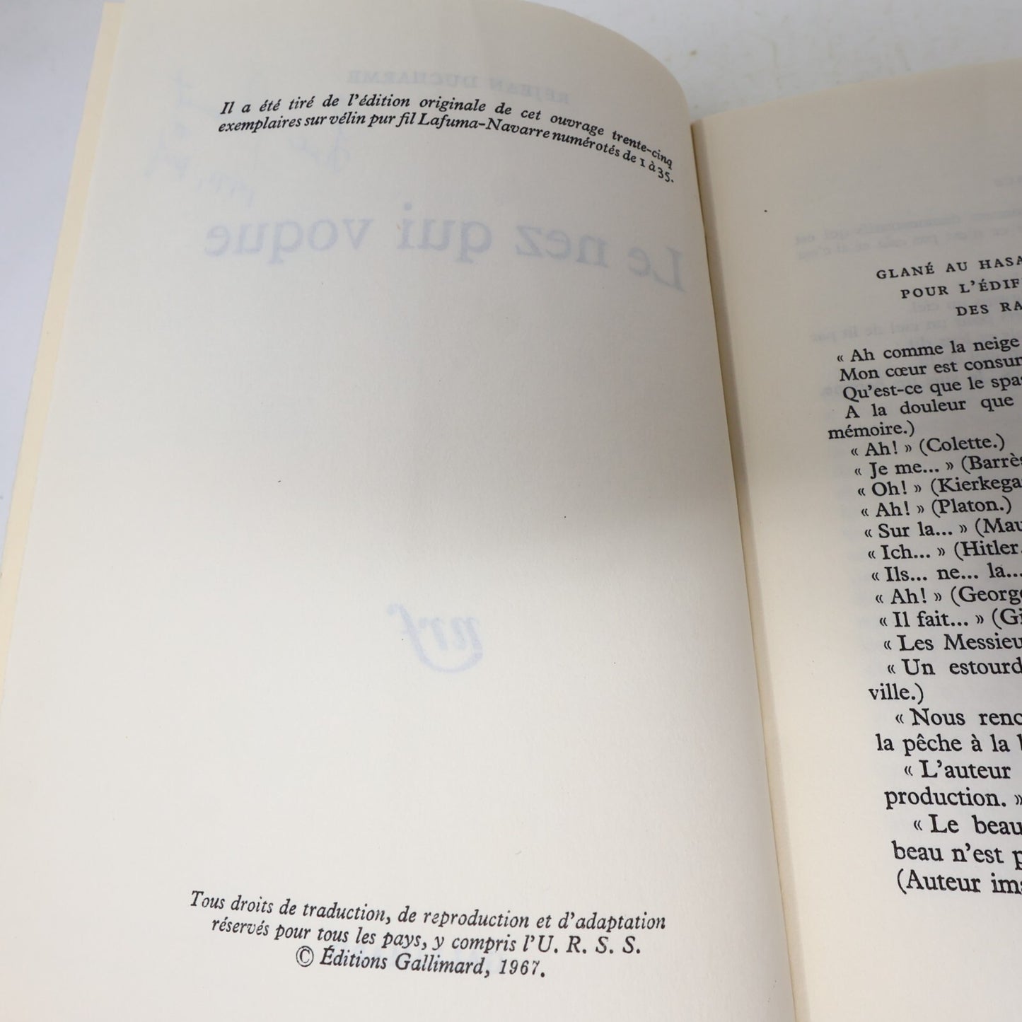 Réjean Ducharme Lot 5 Livres L'Hiver de Force/Dévadé/Nez qui Voque/Va Savoir PB