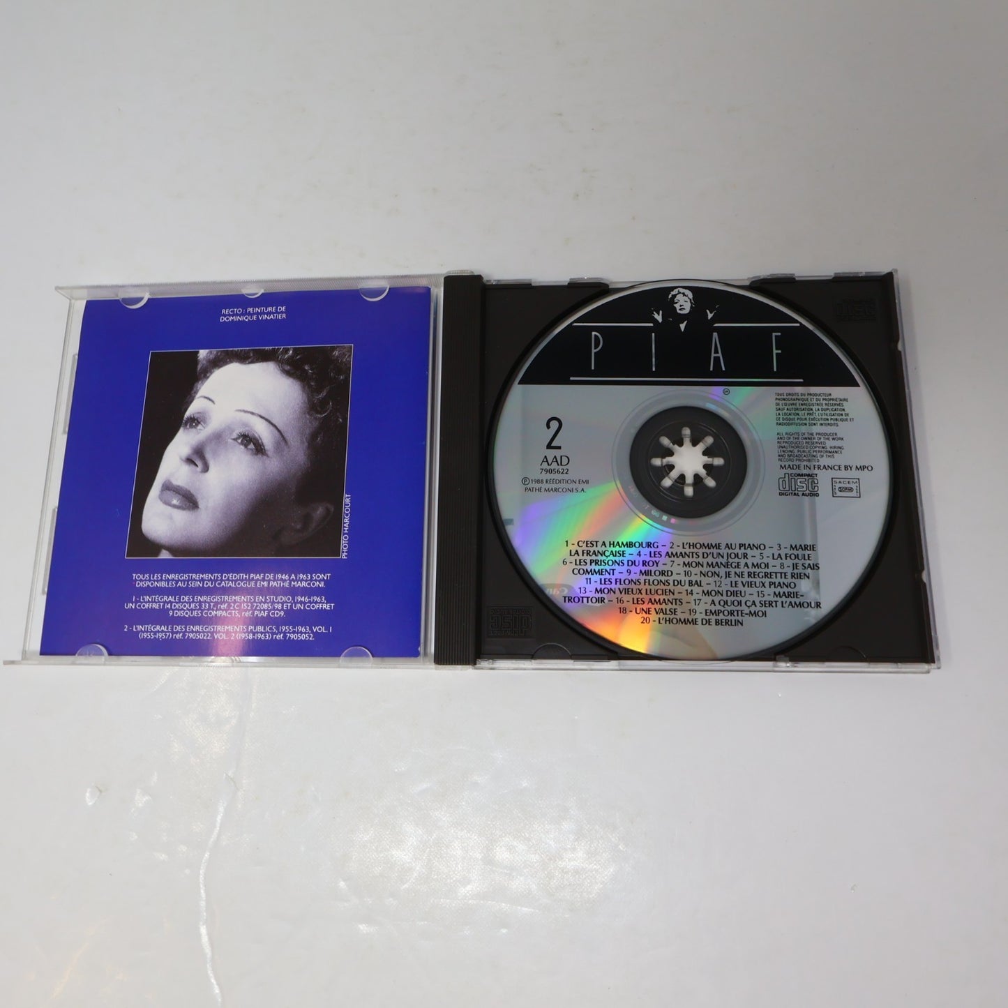 Édith Piaf 25e Anniversaire Volume #1-2 Série Complète Lot 2 CDs EMI Pop 1988