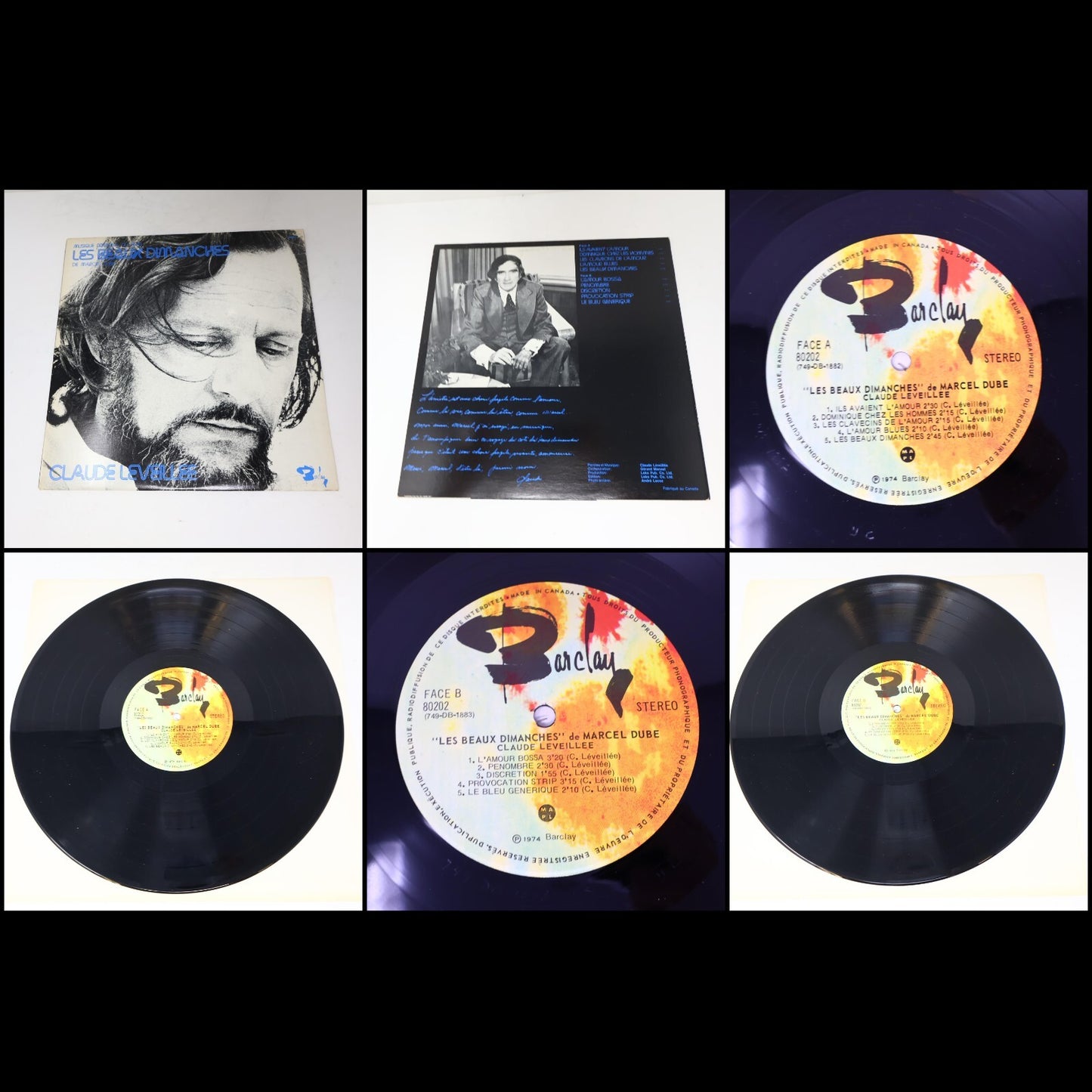 Claude Léveillée Lot 13 Disques Black Sun/Cheval De Bois/Beaux Dimanches Record