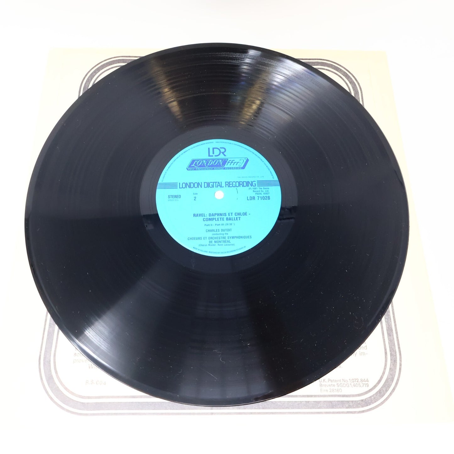 Daphnis Et Chloé Ravel Choeur & OSM Charles Dutoit LP Record Vinyl LDR 71028