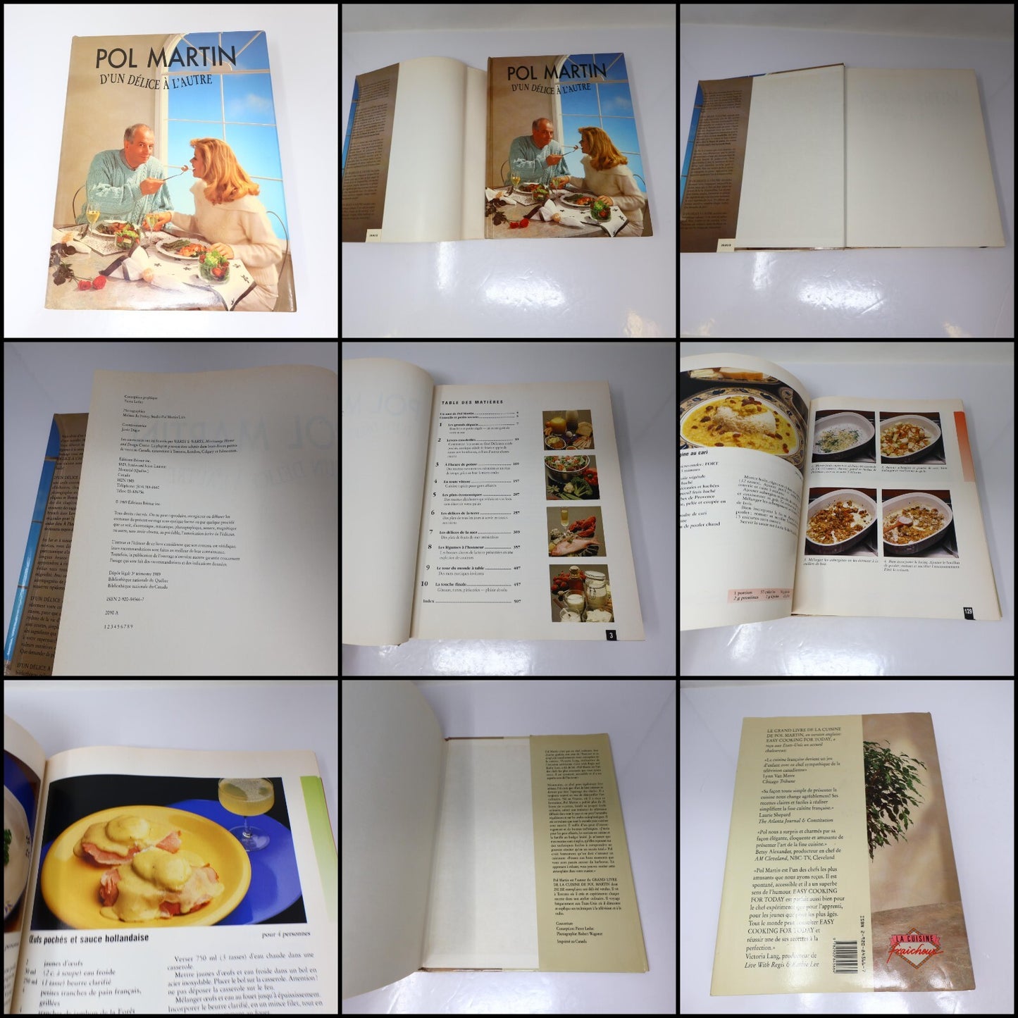 Pol Martin Lot 3 Livres D'un Délice à l'Autre/Cuisine de Tous les Jours Recettes
