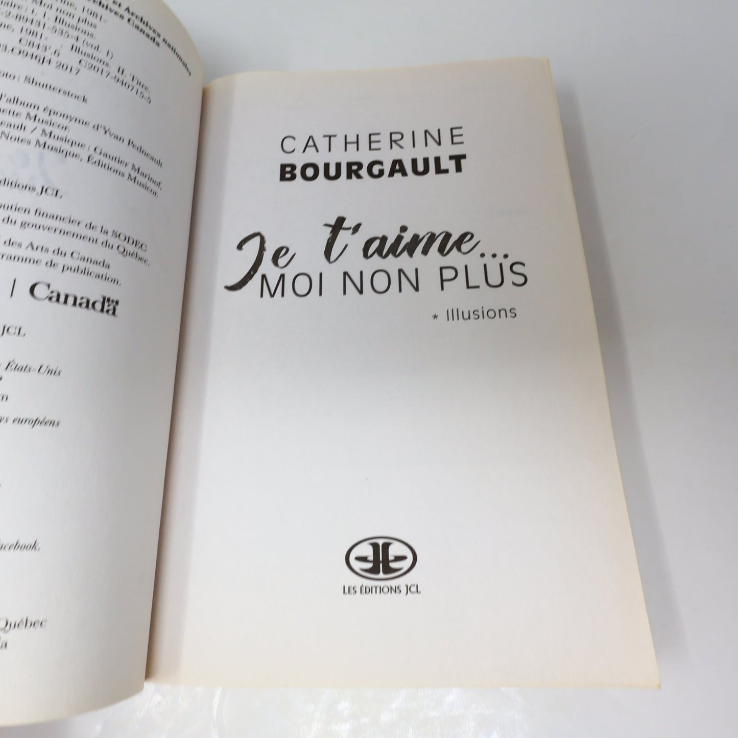 Je t'aime... Moi Non Plus Livre Catherine Bourgault 2017 Les Éditions JCL Amour