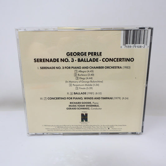George Perle Serenade No. 3/Ballad/Concertino CD Gerard Schwarz/Richard Goode