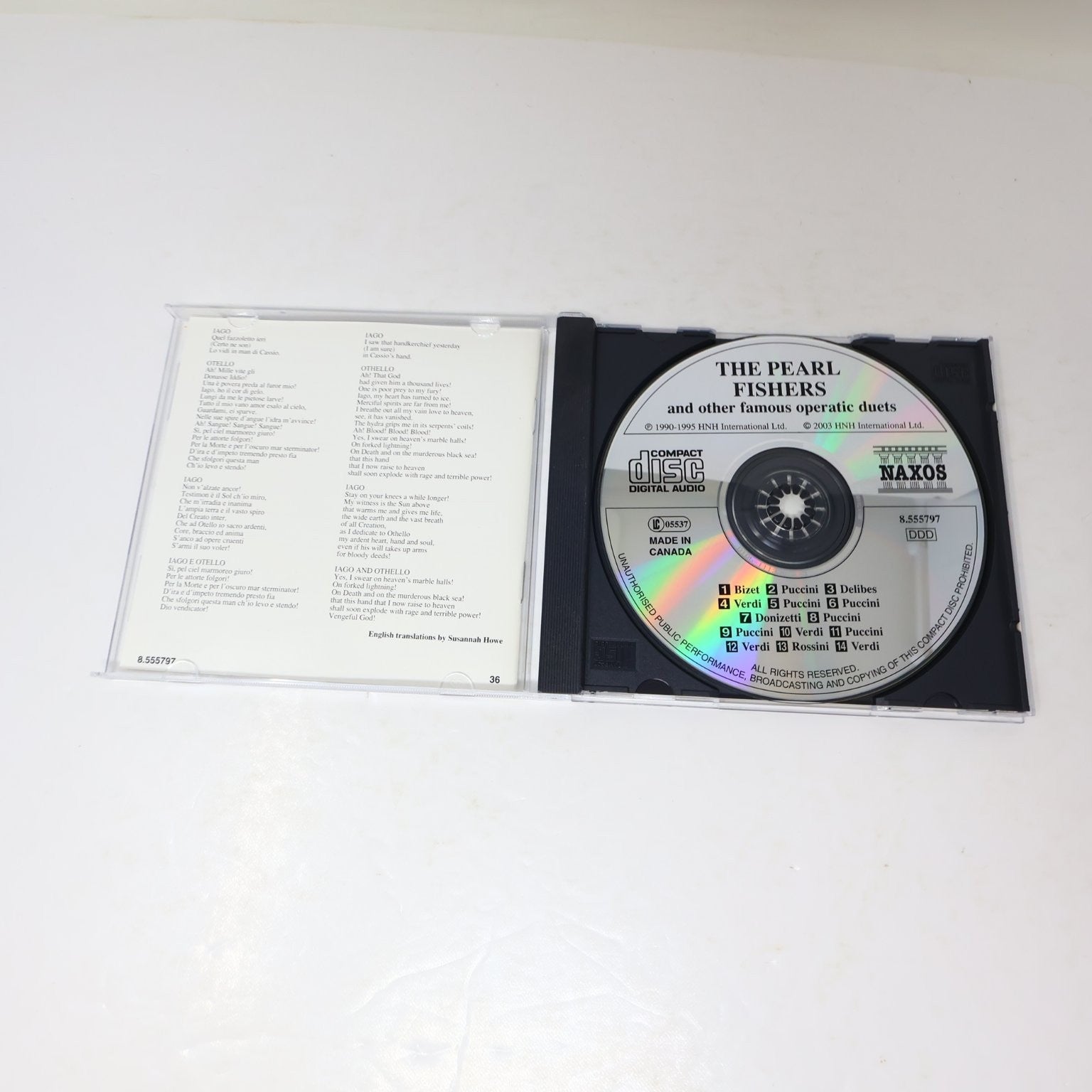 The Pearl Fishers and Other Famous Operatic Duets CD 2003 Classical Naxos