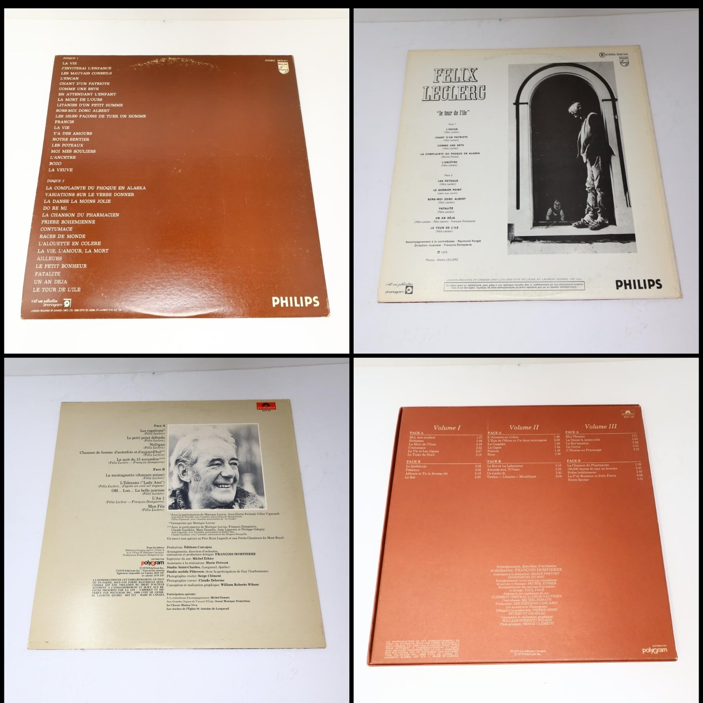 Félix Leclerc Lot 4 Disques Mon Fils/Chansons Dans La Mémoire Longtemps Record