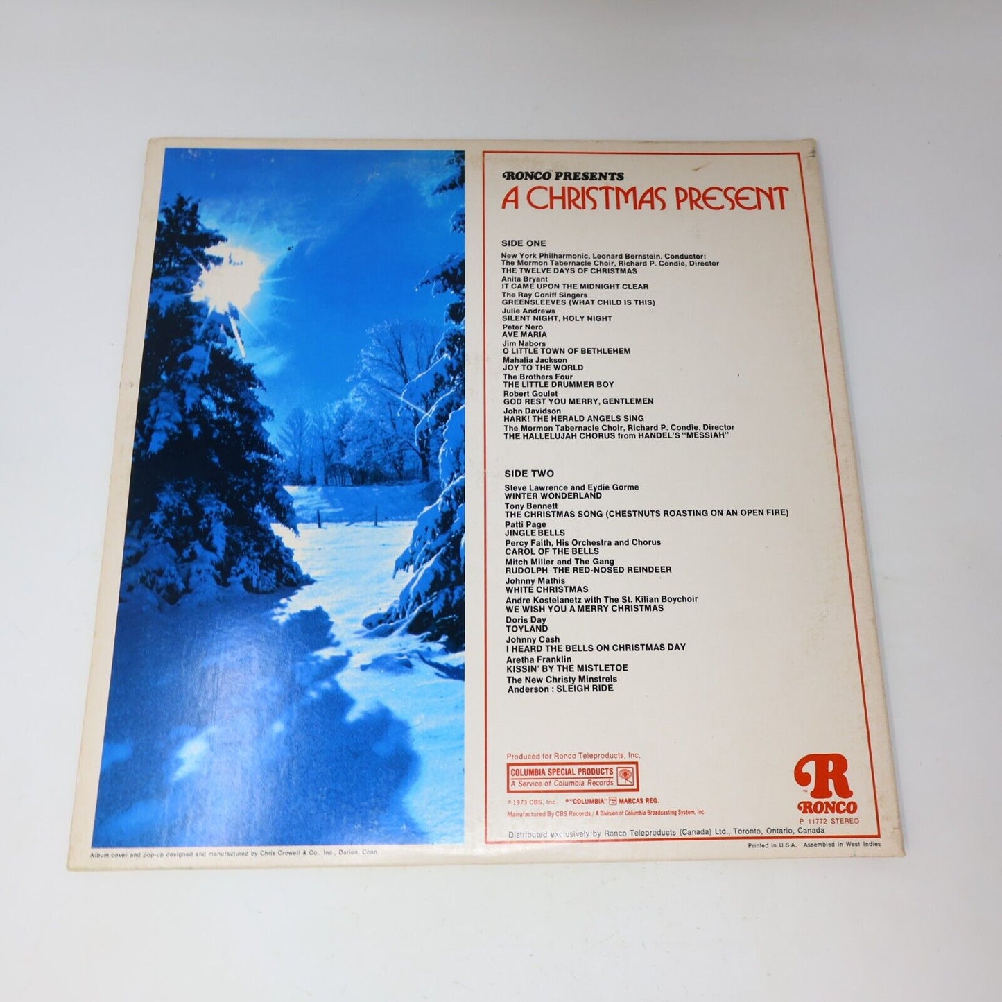 Ronco Presents A Christmas Present LP with Pop Up Gatefold Sleeve 1973 P 11772