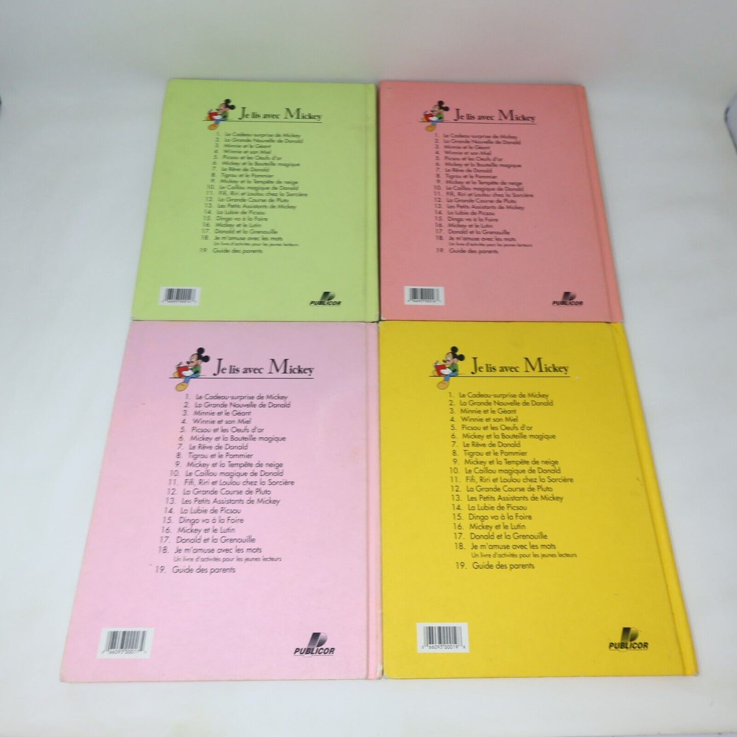 Lot 12 Livres Je Lis avec Mickey Walt Disney Publicor Jeunes Enfants Français HC