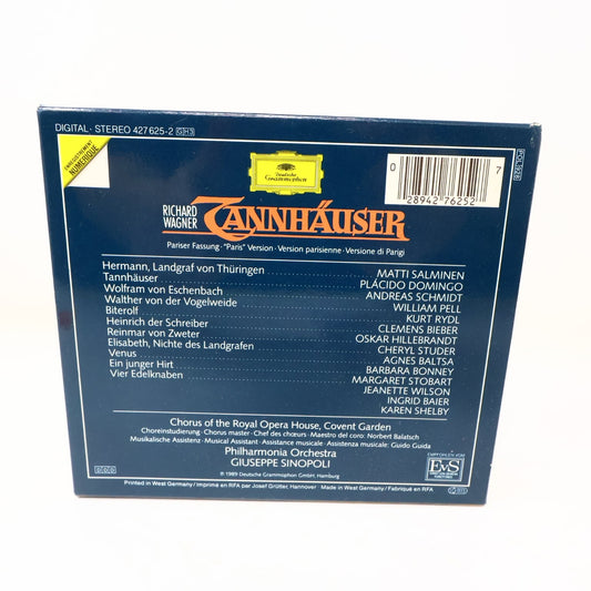 Richard Wagner Tannhäuser 3 CD Boxset 1989 Giuseppe Sinopoli Placido Domingo