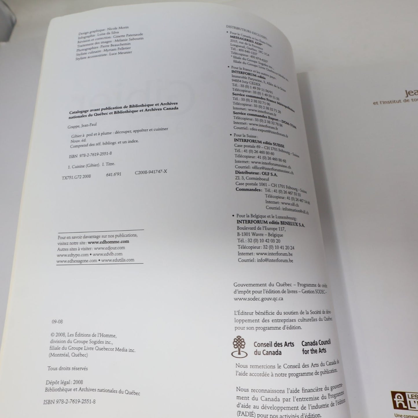 Gibier à Poil et à Plume Jean-Paul Grappe 2008 Livre Signé Recettes Cuisine
