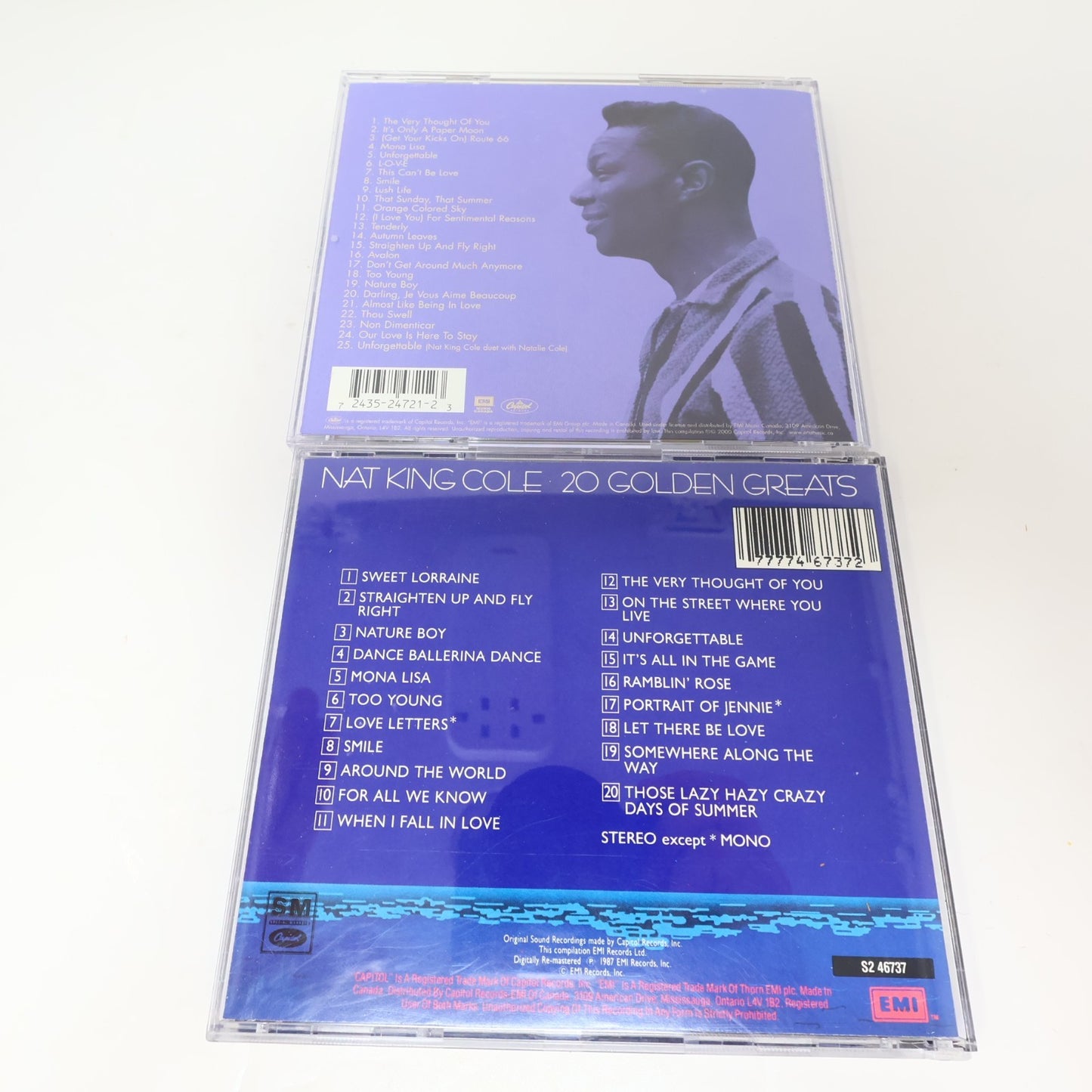 Nat King Cole 2 CDs Lot Unforgettable Nat King Cole/20 Golden Greats Jazz