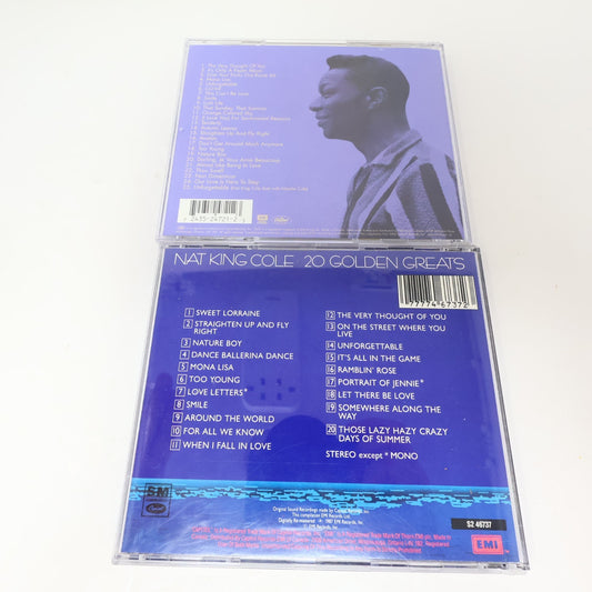 Nat King Cole 2 CDs Lot Unforgettable Nat King Cole/20 Golden Greats Jazz