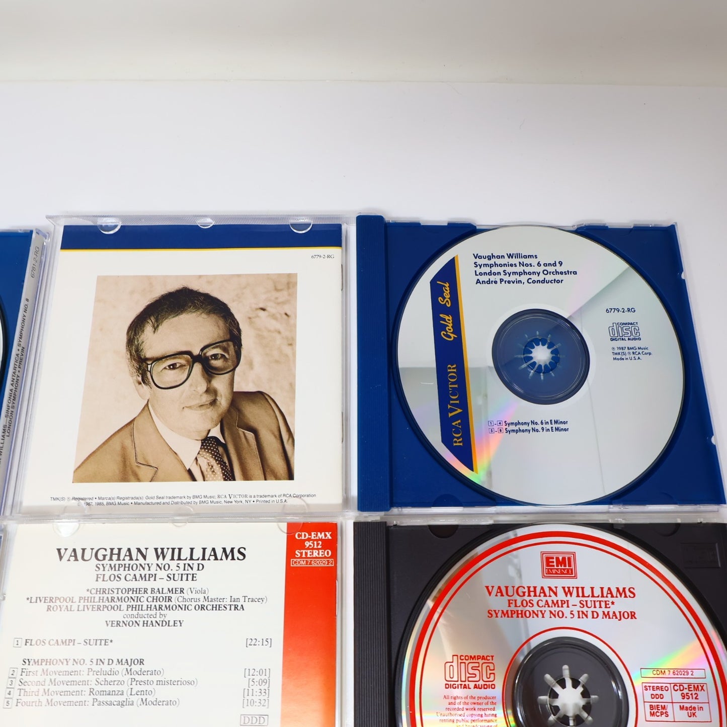 Ralph Vaughan Williams 7 CDs Lot Symphony #4-5-6 8-9/Sinfonia Antartica