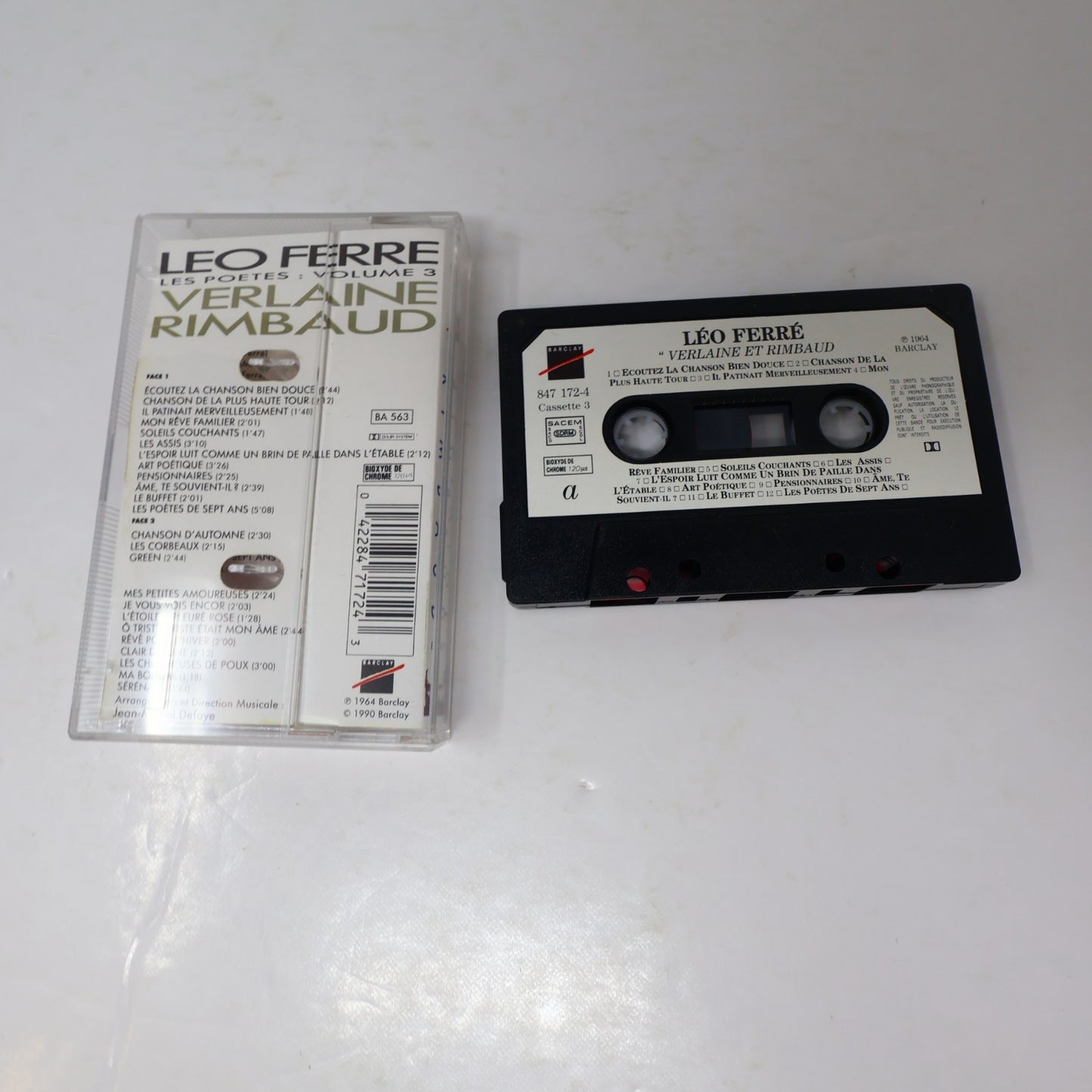 Léo Ferré Les Poètes Boîtier Cassette Apollinaire/Baudelaire/Verlaine Rimbaud