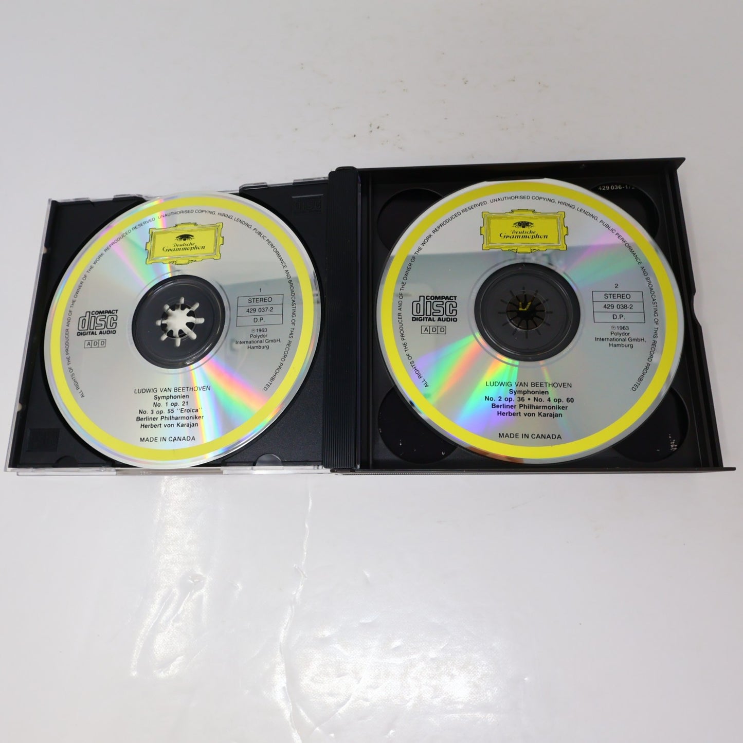 Beethoven Karajan #1-2 Symphonies 1-9 Lot 2 CD Boxset Deutshe Grammophon Tested