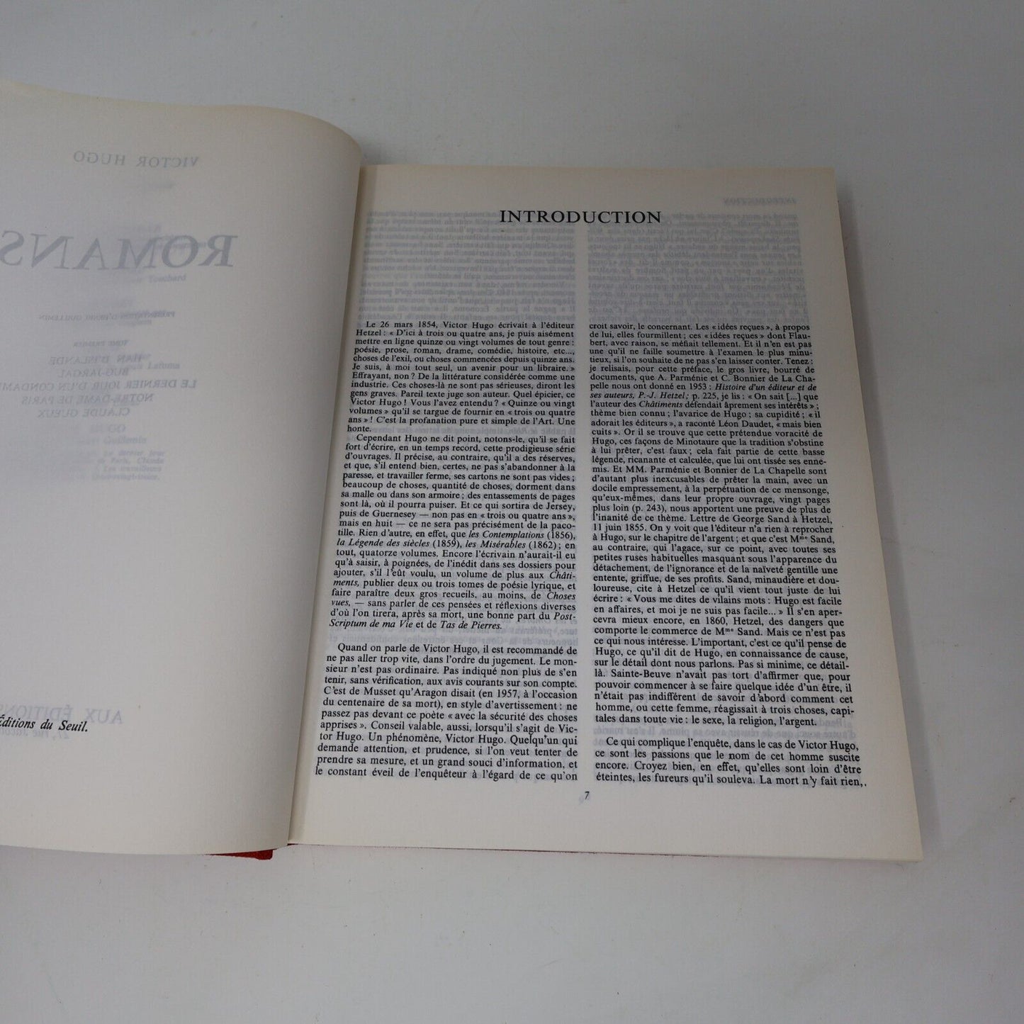 1963 Victor Hugo Romans L'Intégrale #1-3 Lot 3 Livres Littérature Seuil French