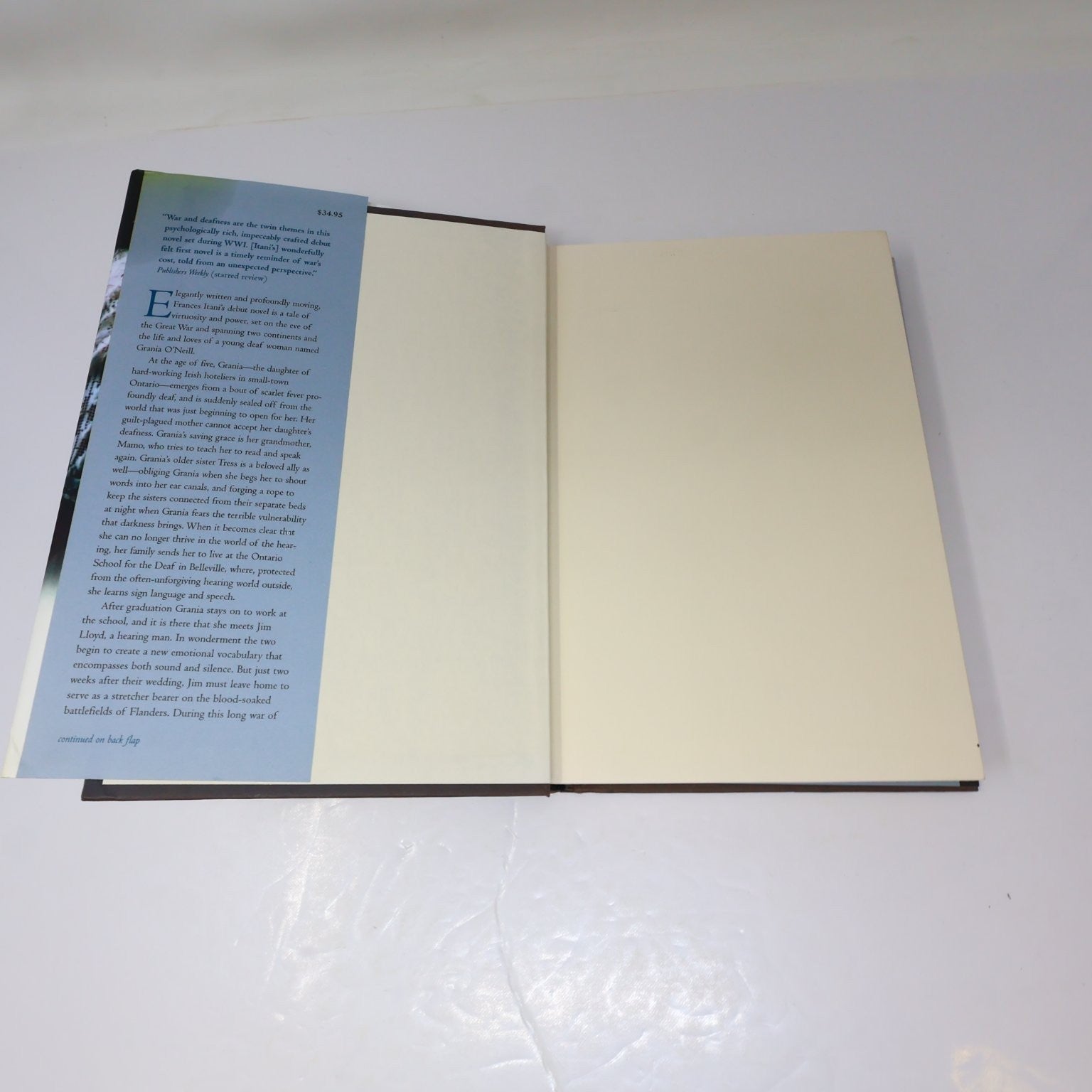 Deafening Frances Itani 2003 First Edition Signed WWI Historical Fiction Harper