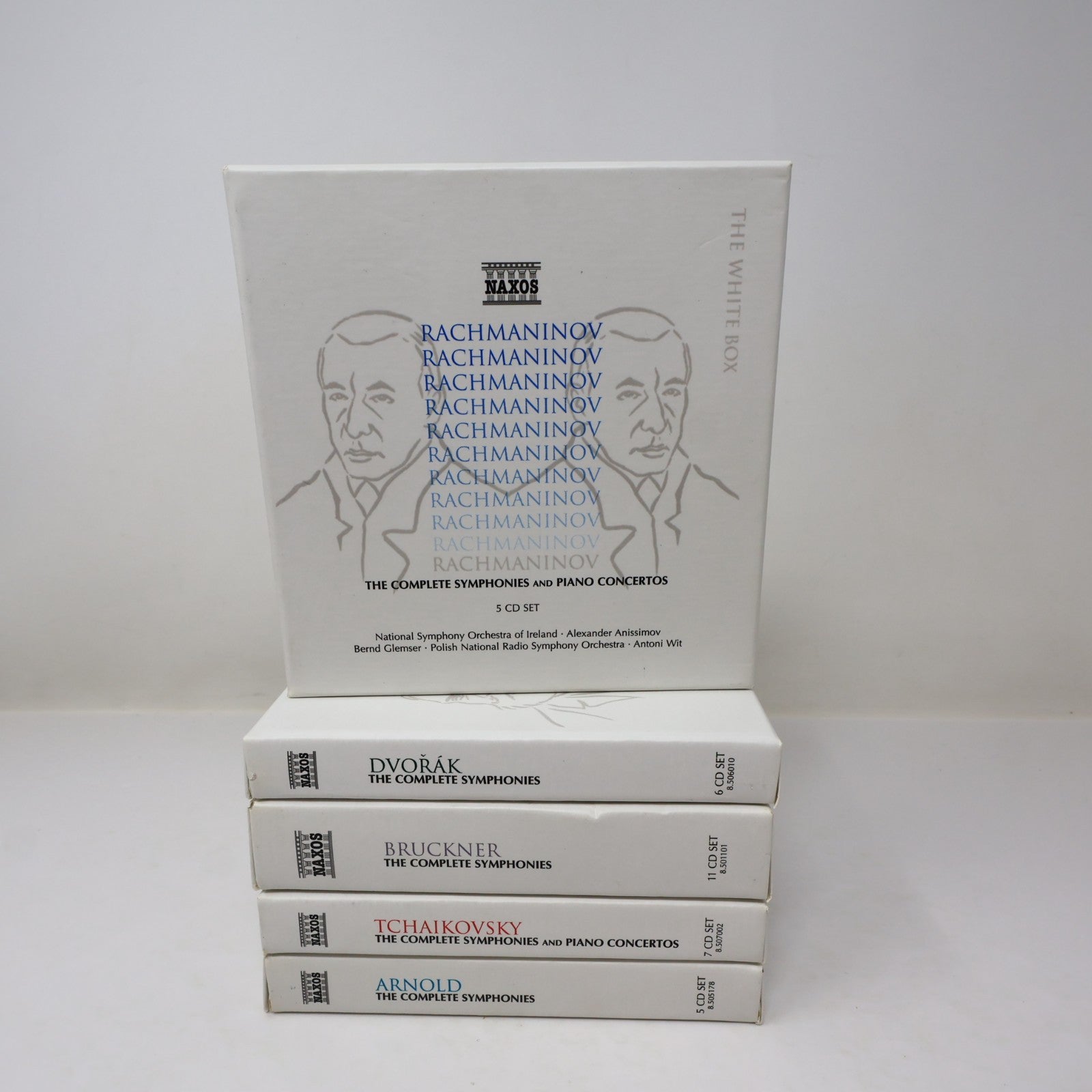 Naxos The Complete Symphonies 5 Box CD Lot Rachmaninov/Dvorak/Tchaikovsky/Arnold