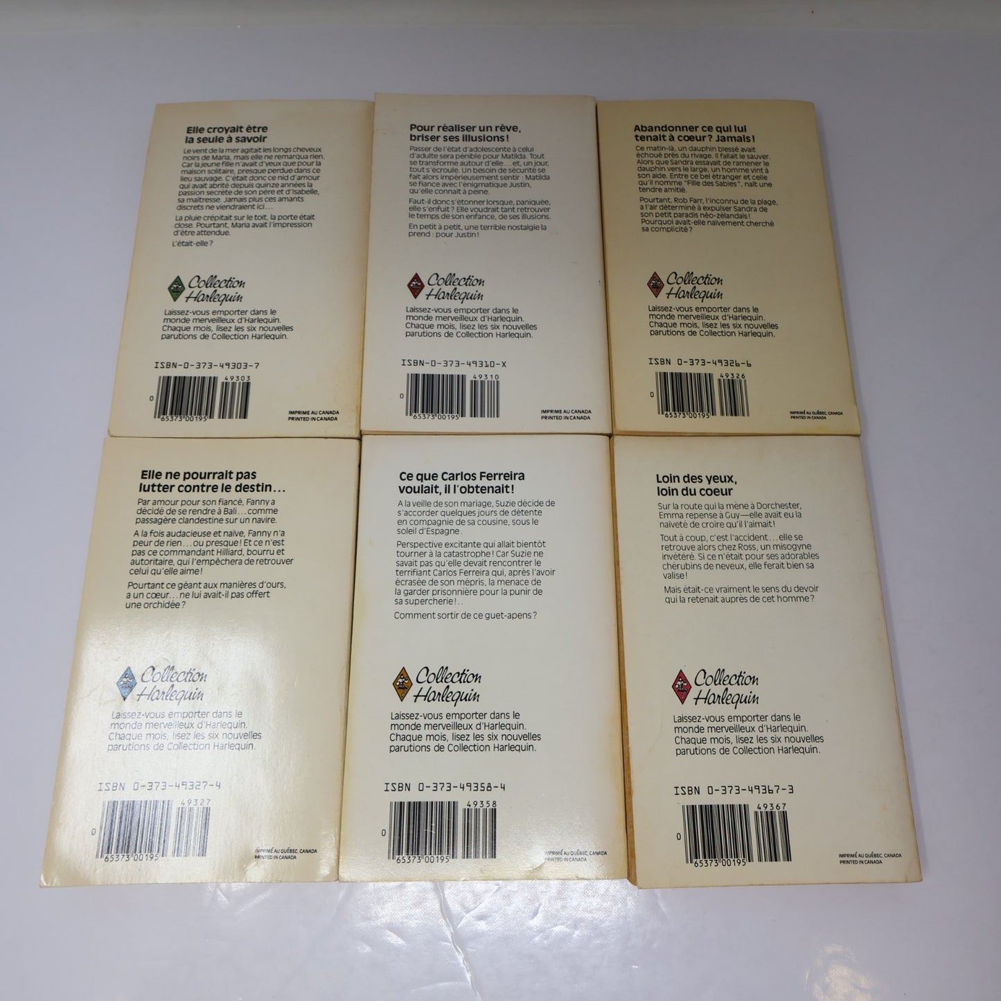 Collection Harlequin Lot 19 Livres Français/French Romance Small Paperback 1980s