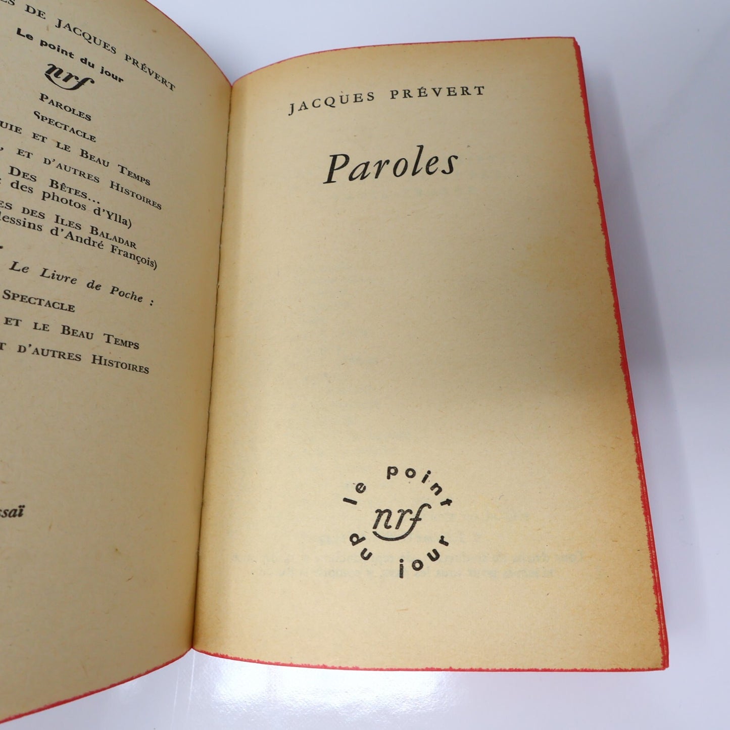 Jacques Prévert Lot 2 Livres Paroles/La Pluie et le Beau Temps Poésie France 60s
