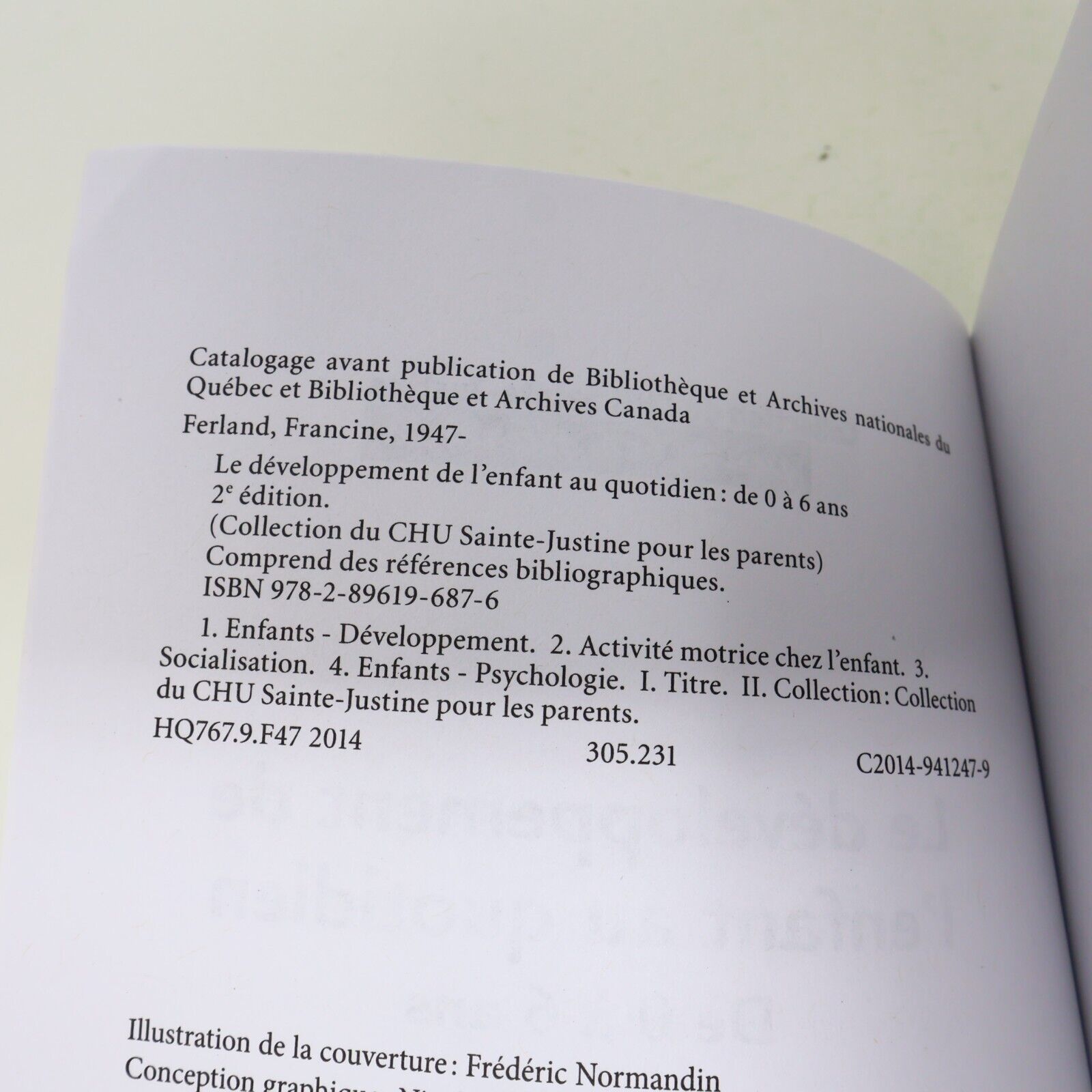 2014 Le Développement de l'Enfant au Quotidien de 0 à 6 Ans Francine Ferland PB