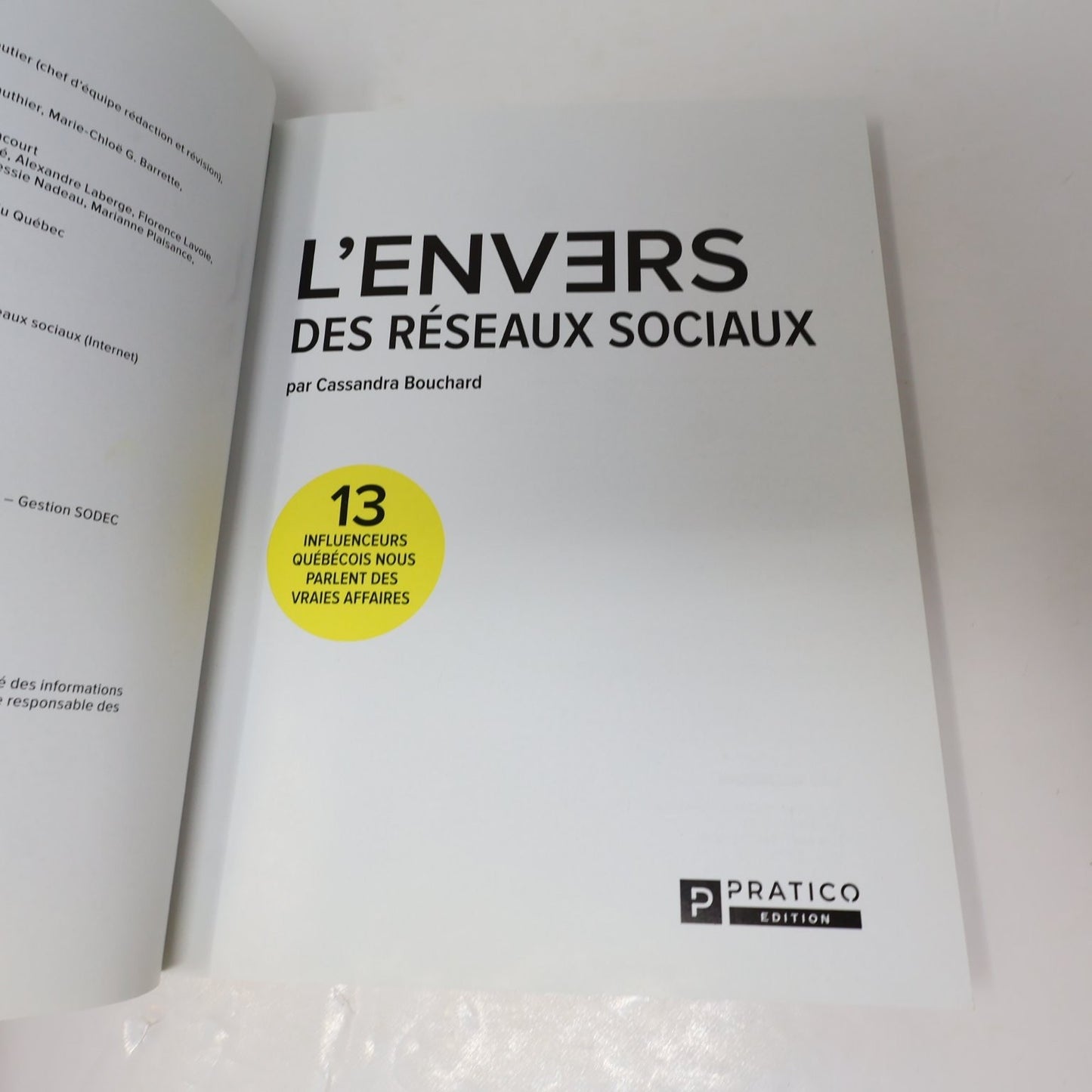 L'Envers des Réseaux Sociaux Cassandra Bouchard 2020 Pratico 13 Influenceurs