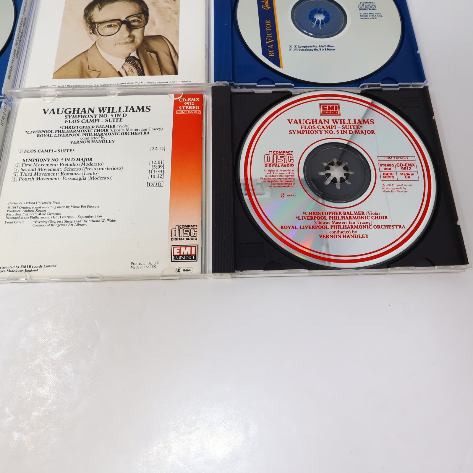 Ralph Vaughan Williams 7 CDs Lot Symphony #4-5-6 8-9/Sinfonia Antartica