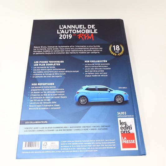 L'Annuel de l'Automobile 2019 RPM Lefrançois/Charrette/Michaud Chars Voiture HC