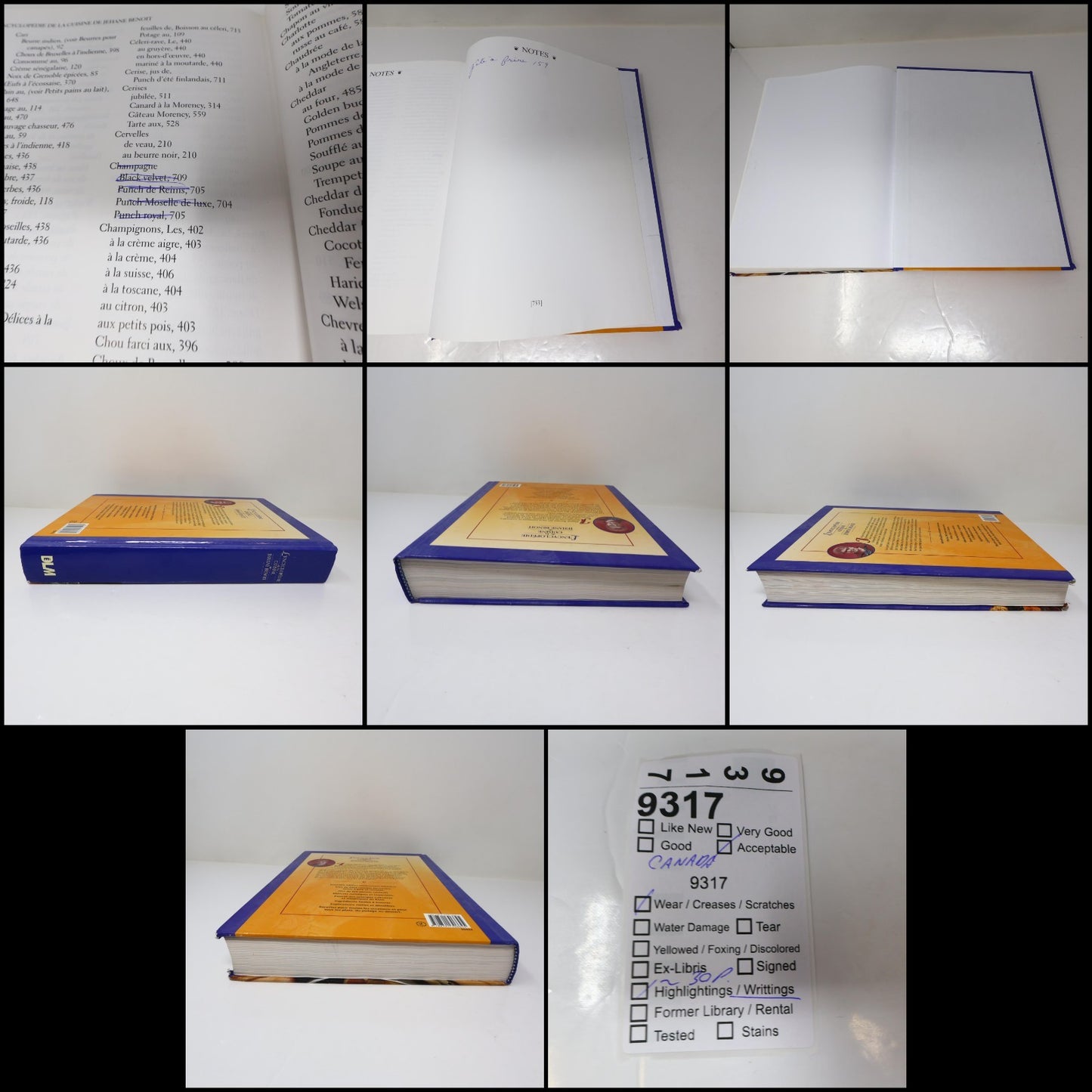 L'Encyclopédie de la Cuisine de Jehane Benoit Mirabel 1991 HC Français French