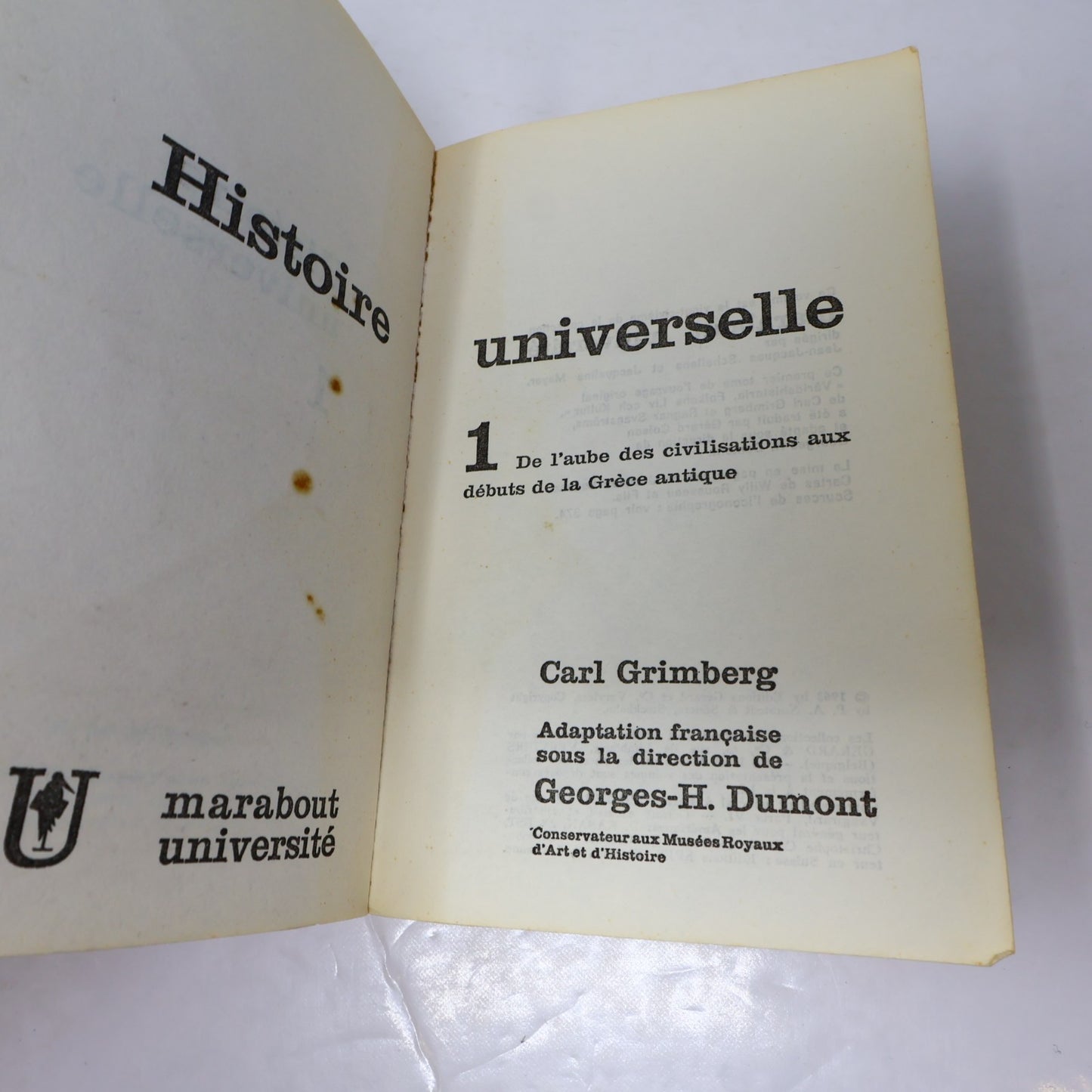 Histoire Universelle #1-12 Marabout Université Complète Lot Carl Grimberg PB 60s