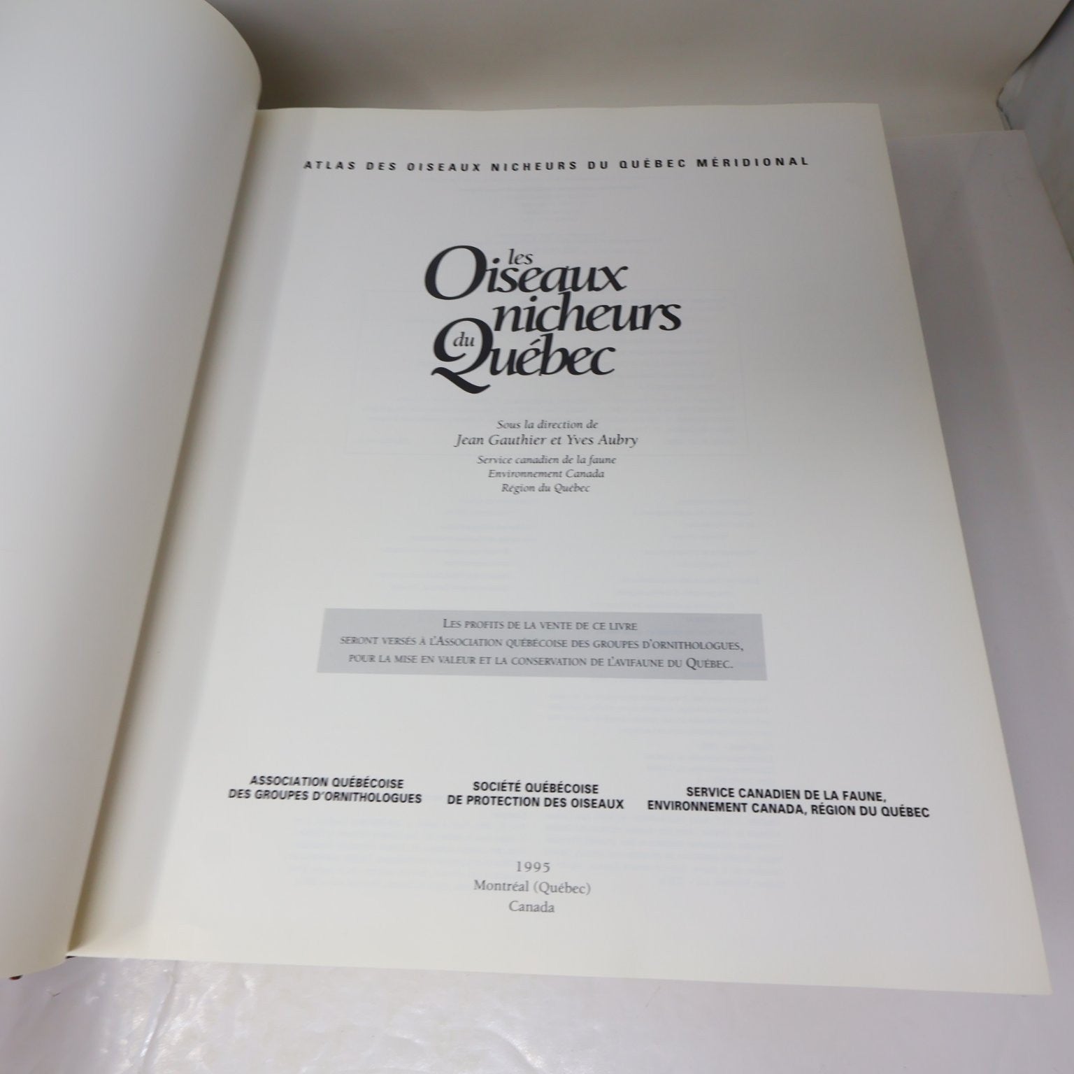 Les Oiseaux Nicheurs du Québec Jean Gauthier 1995 Atlas Illustré Faune Birds